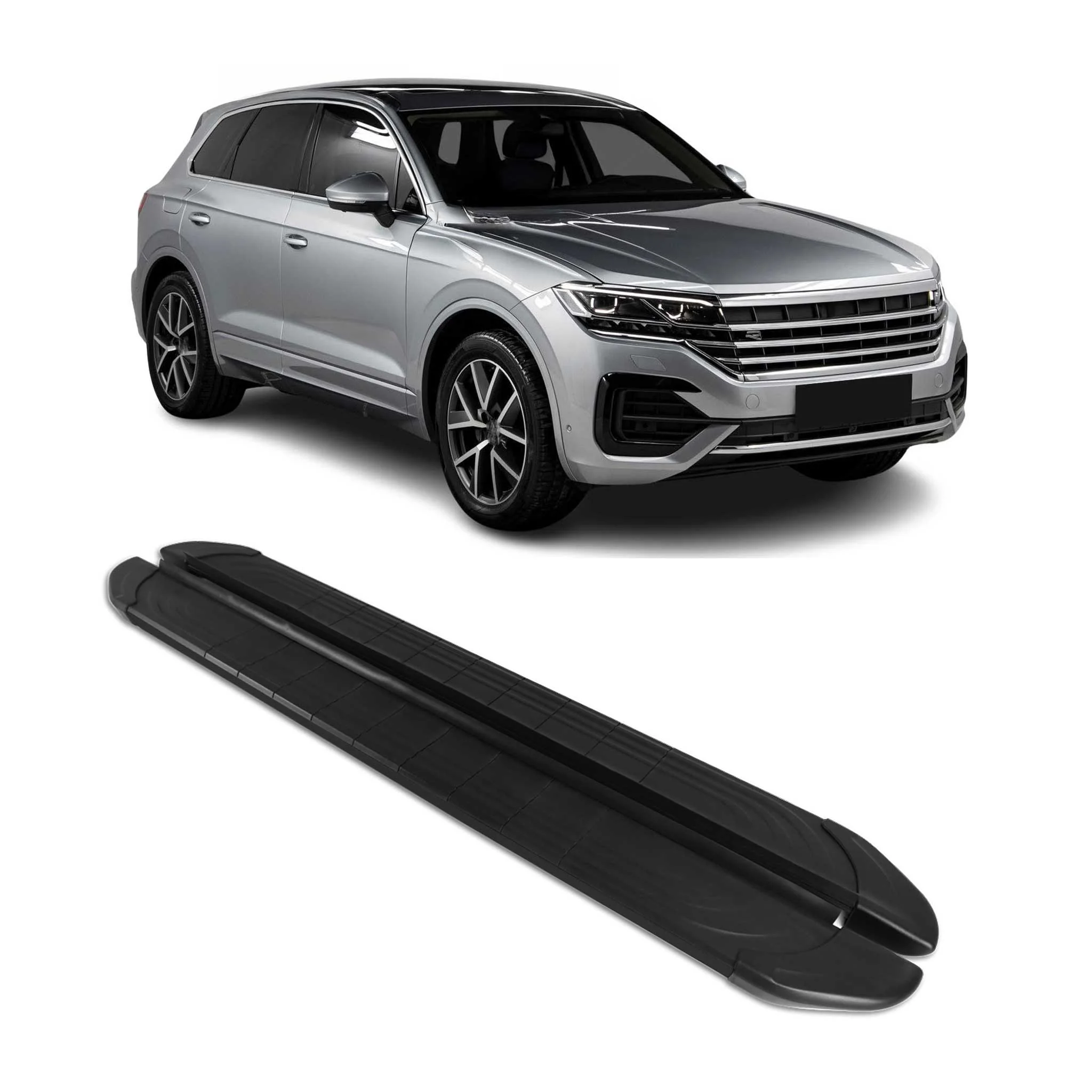 Seitenschweller Trittbretter für VW Touareg 3 2018-2026 Schwarz Alu