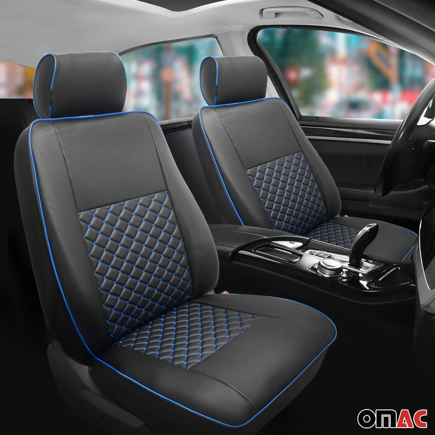 Sitzbezüge Schonbezüge für Mercedes Vito W447 2014-2026 Kunstleder Schwarz Blau - Image 2