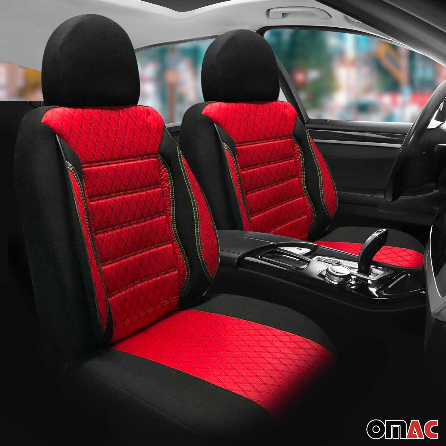 Sitzbezüge Schonbezüge Sitzschoner Textil Rot Schwarz 1x - Image 2