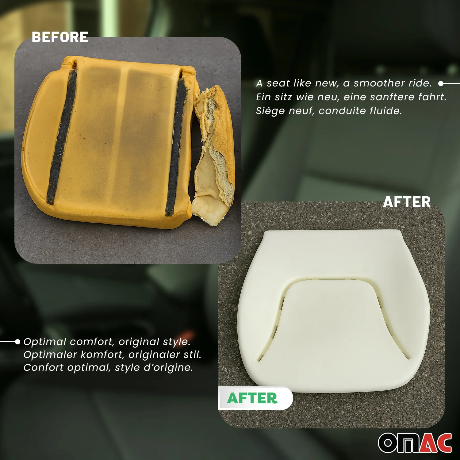 Sitzschaumstoff Komplett-Set für Opel Combo D 2012-2018 Ersatz Sitzpolster 2tlg - Image 3
