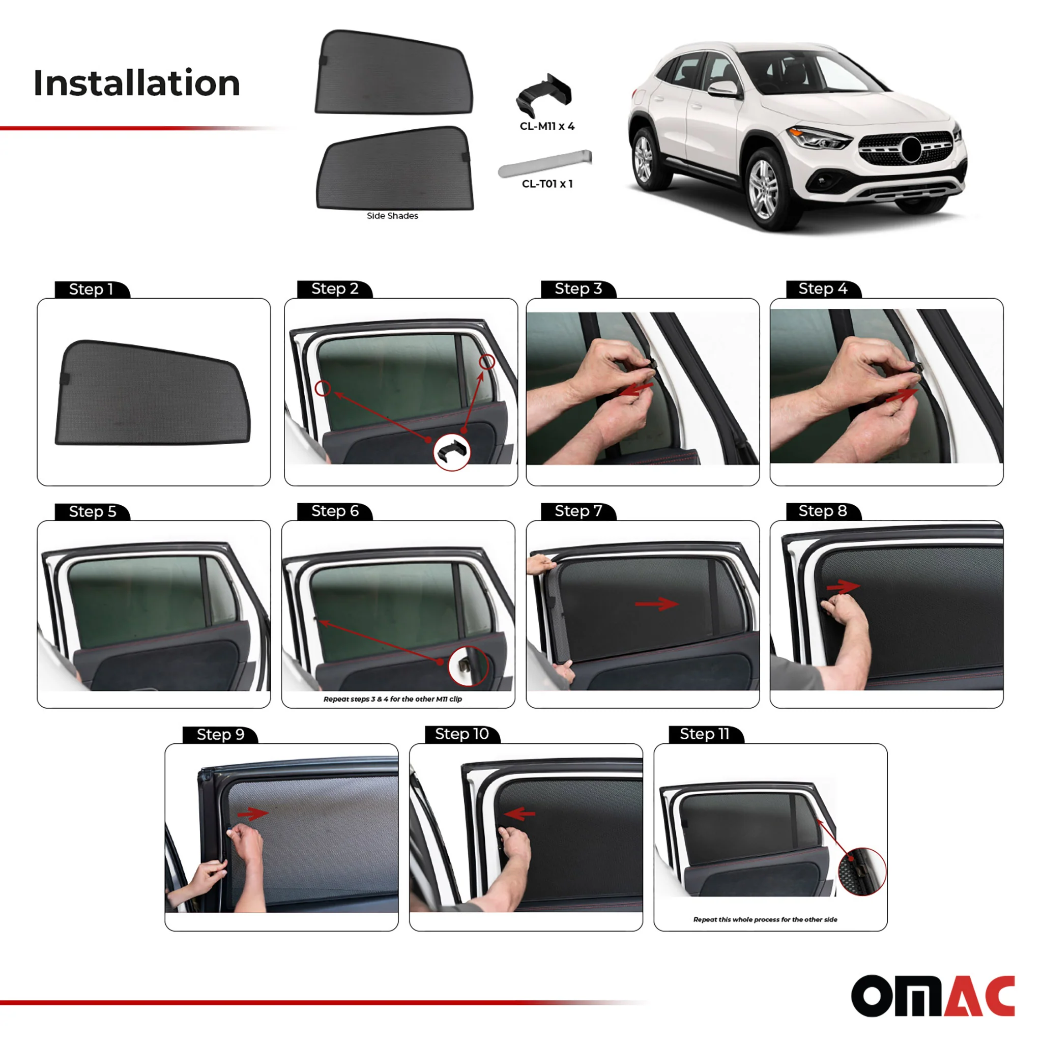 Sonnenschutz Blenden für Mercedes GLA H247 2020-2026 hintere Türen 2tlg - Image 5
