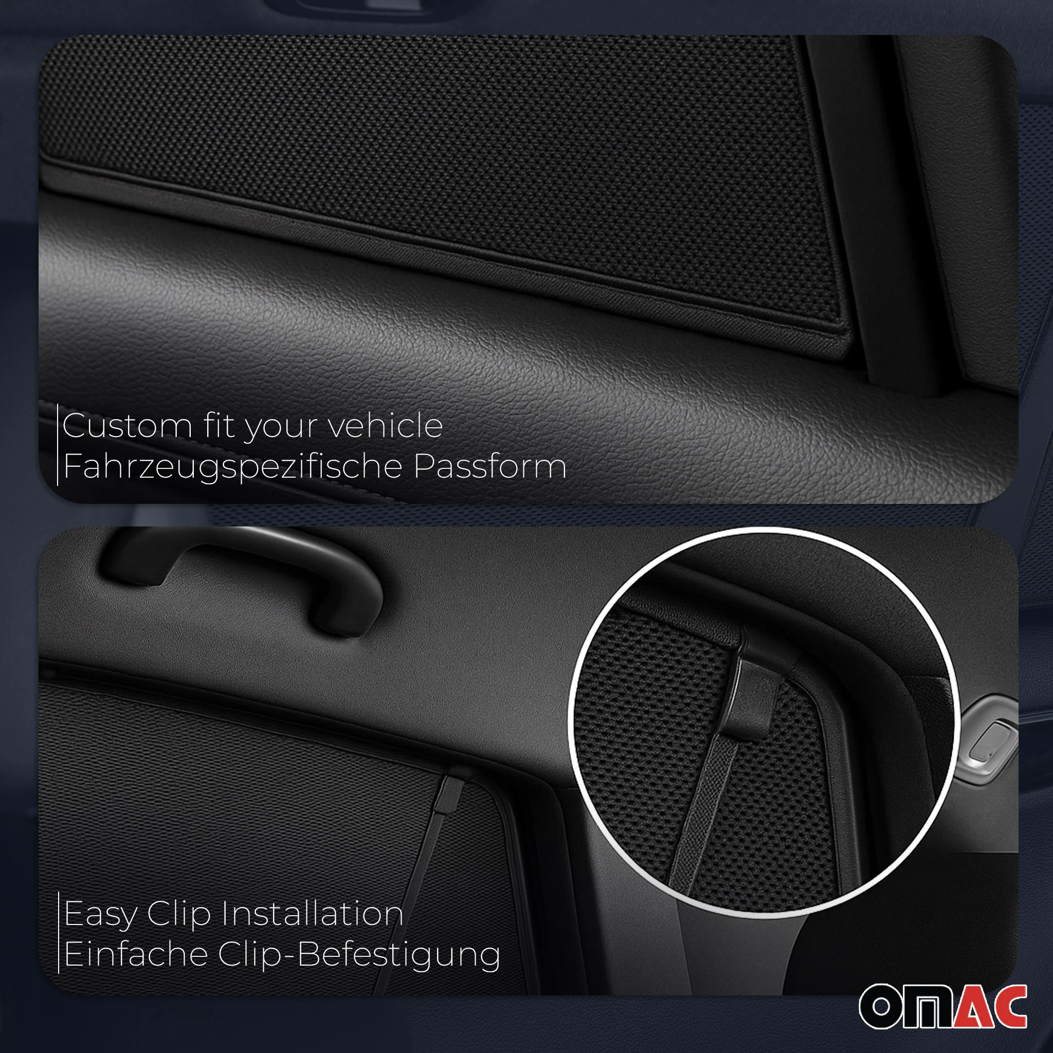 Sonnenschutz Seitenfenster für Ford Kuga I 2008-2012 Heckscheibe 2tlg Schwarz - Image 4