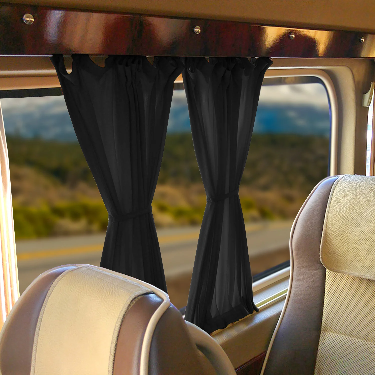 Sonnenschutz Gardinen MAß für VW Transporter T4 1990-2003 Mittel Schwarz 10x - Image 7