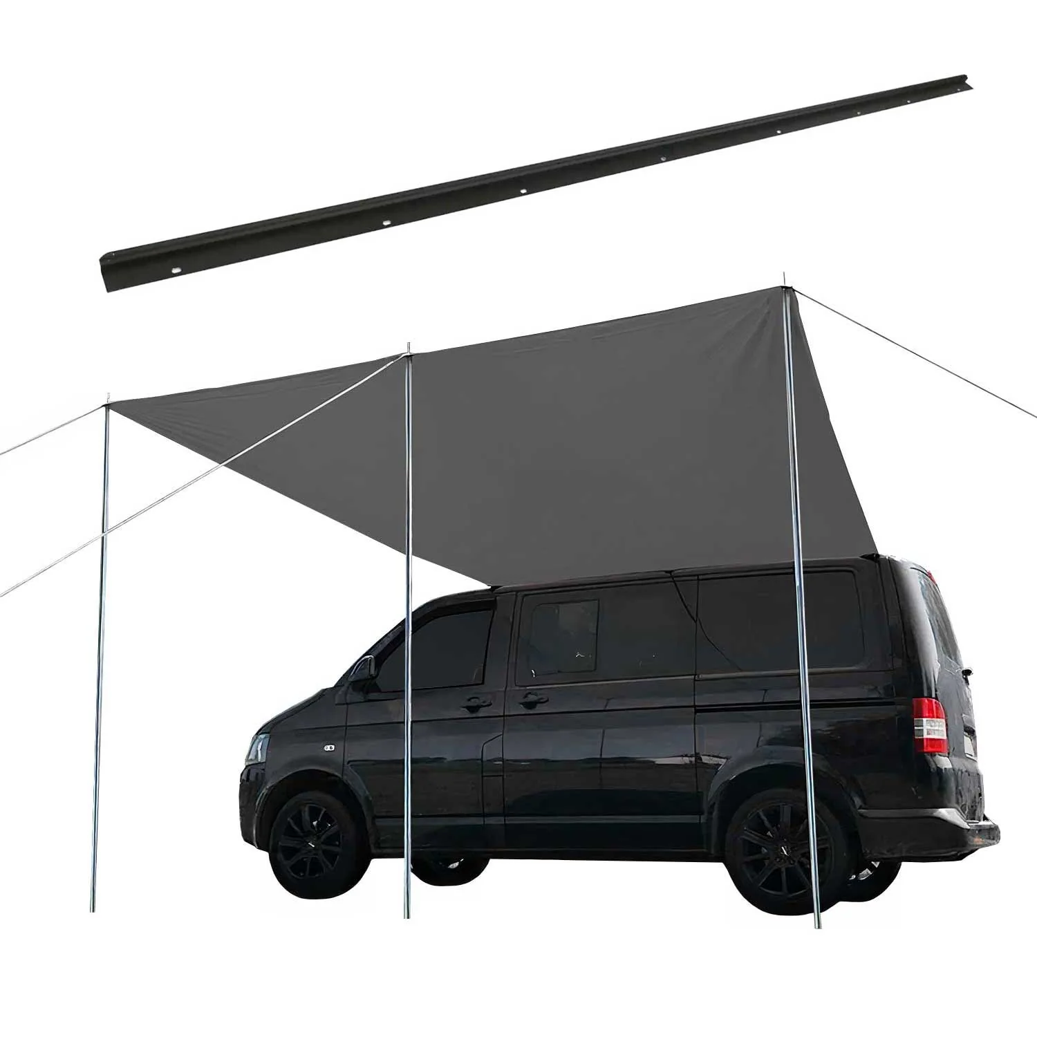 Sonnensegel Kederschiene Vorzelt Satz für Ford Tourneo Custom ab 2023 L1 Schwarz