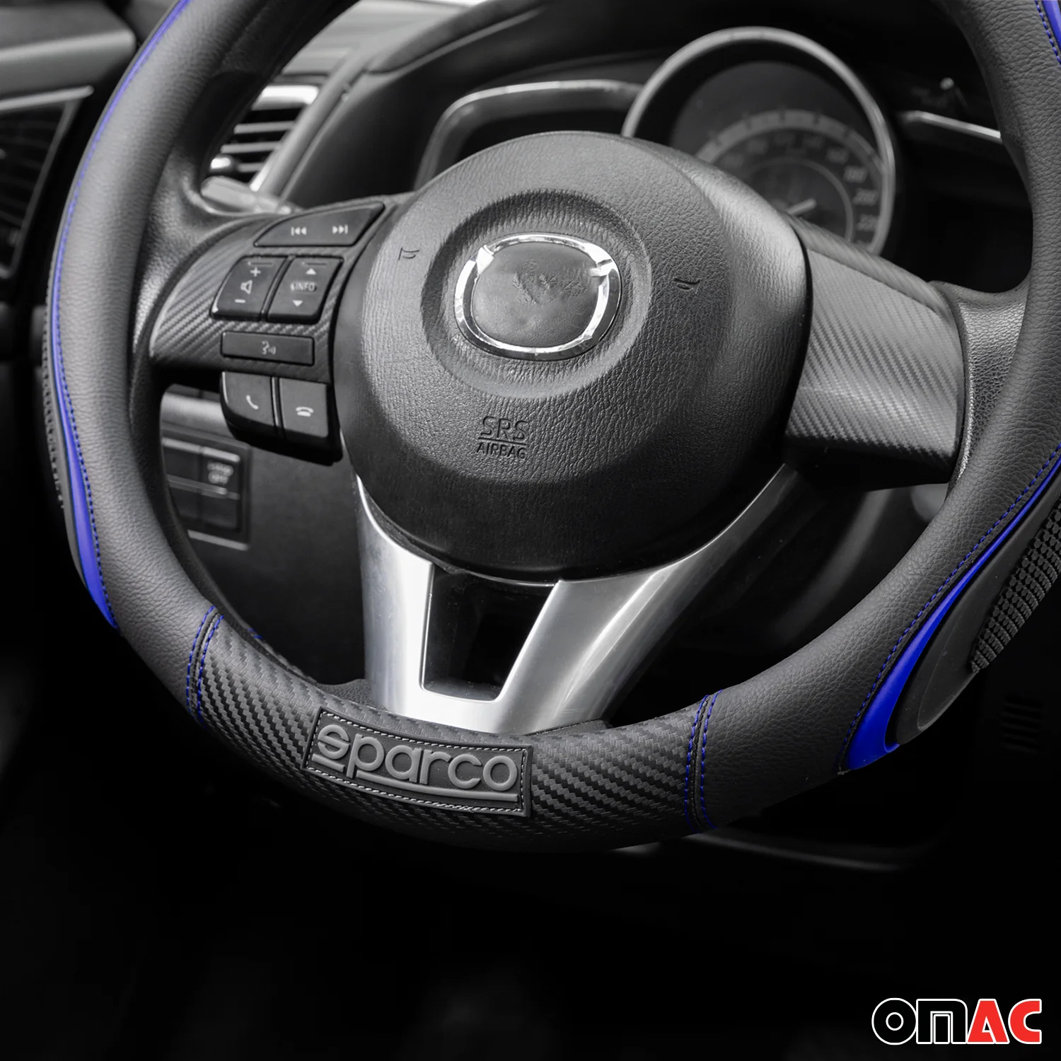 SPARCO Lenkradbezüge Lenkradschoner Lenkradschutz Blau Schwarz Gummi ø37-38 cm - Image 5