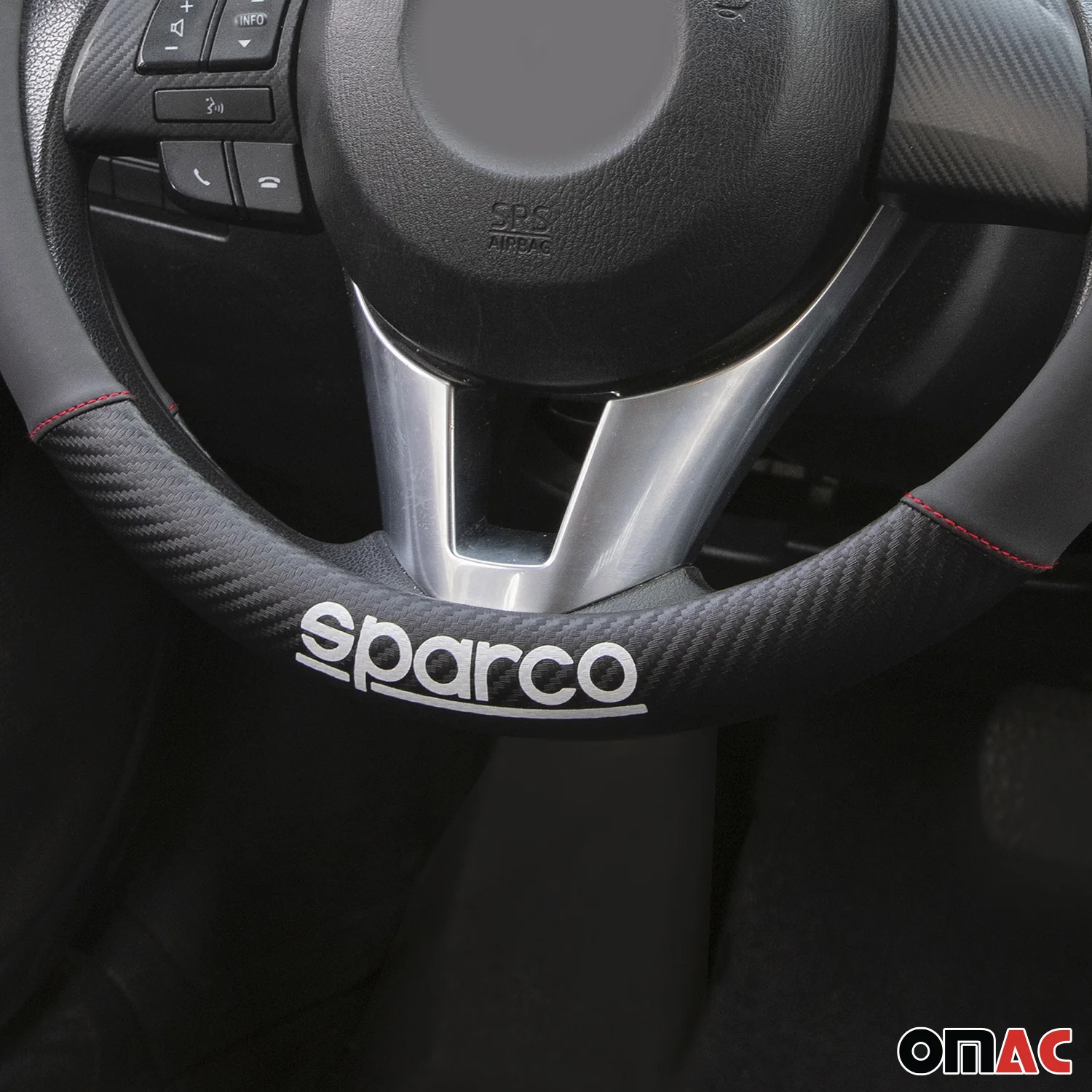 SPARCO Lenkradbezüge Lenkradschoner Lenkradschutz Lenkradhülle Schwarz Rot Gummi - Image 5