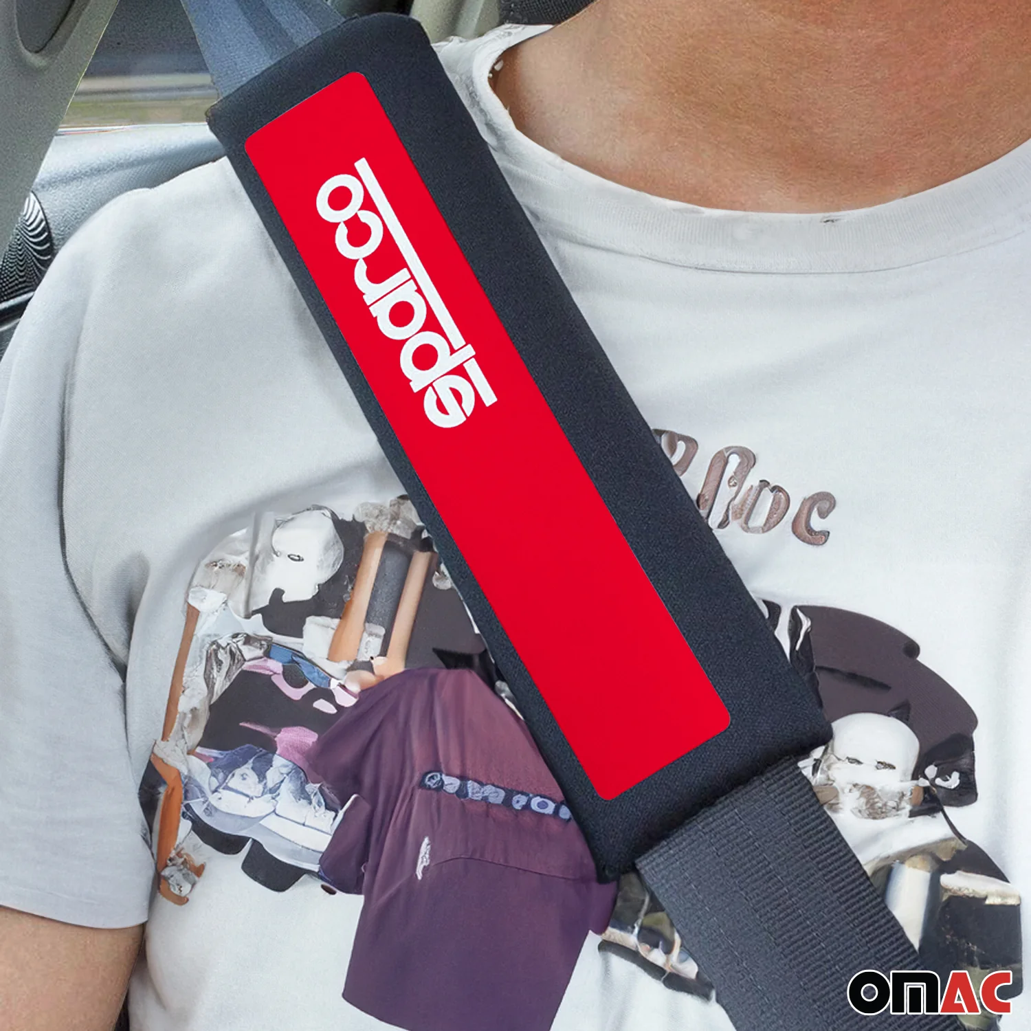 SPARCO Lenkradbezüge Schulterpolster Satz Universal Lenkradschutz Schwarz Rot - Image 6