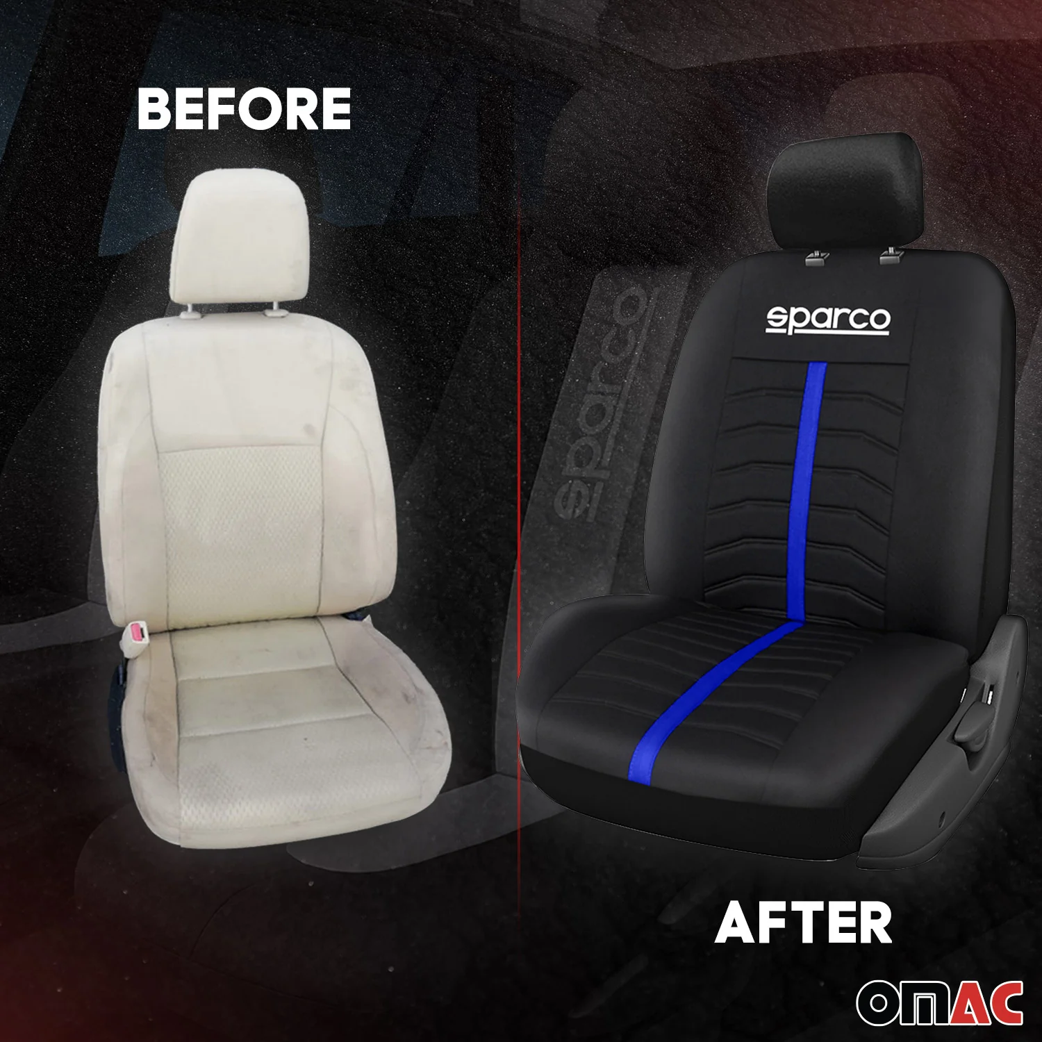 SPARCO Sitzbezüge Schonbezüge Autositzbezüge Universell Blau Rot Vorne Hinten - Image 7