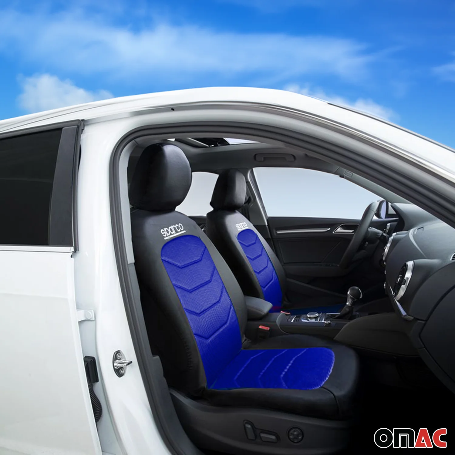 SPARCO Sitzbezüge Schonbezüge Autositzbezüge Universell Blau Vorne Hinten - Image 7