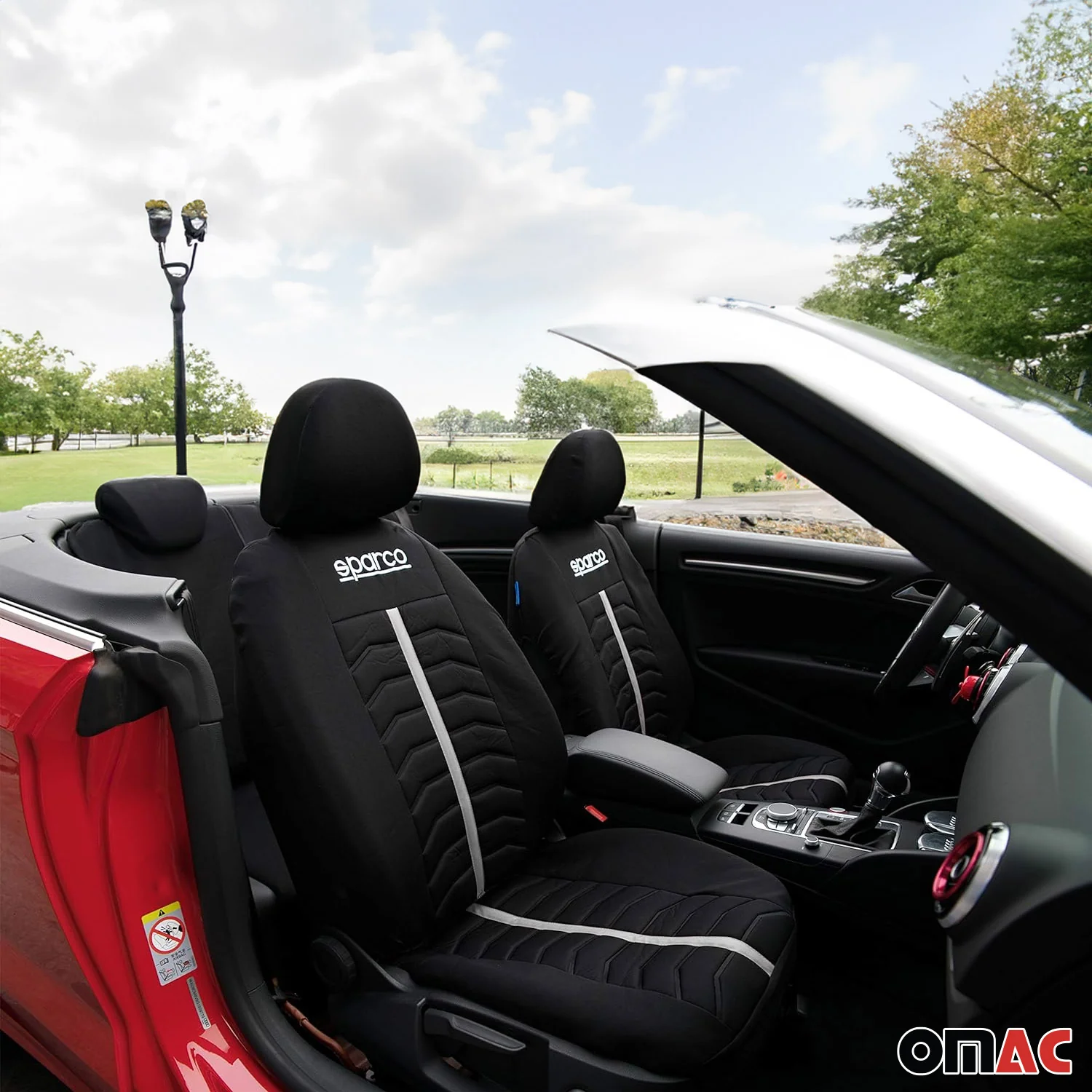 SPARCO Sitzbezüge Schonbezüge Autositzbezüge Universell Grau Vorne Hinten - Image 7