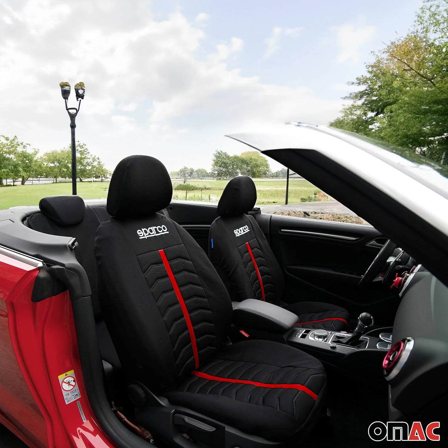 SPARCO Sitzbezüge Schonbezüge Autositzbezüge Universell Rot Vordersitze Hinten - Image 7