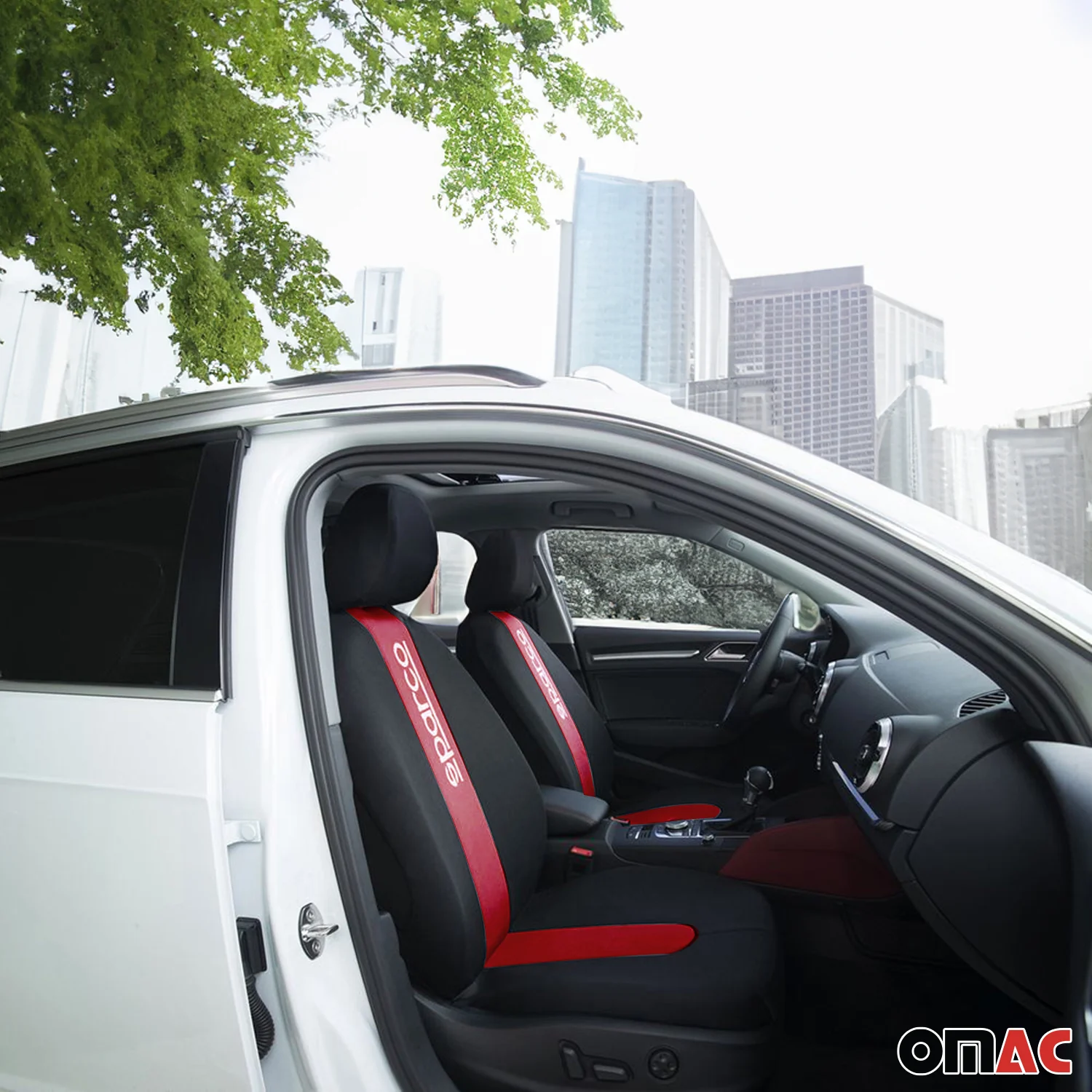 SPARCO Sitzbezüge Schonbezüge Autositzbezüge Universell Schwarz Rot Vorne Hinten - Image 7