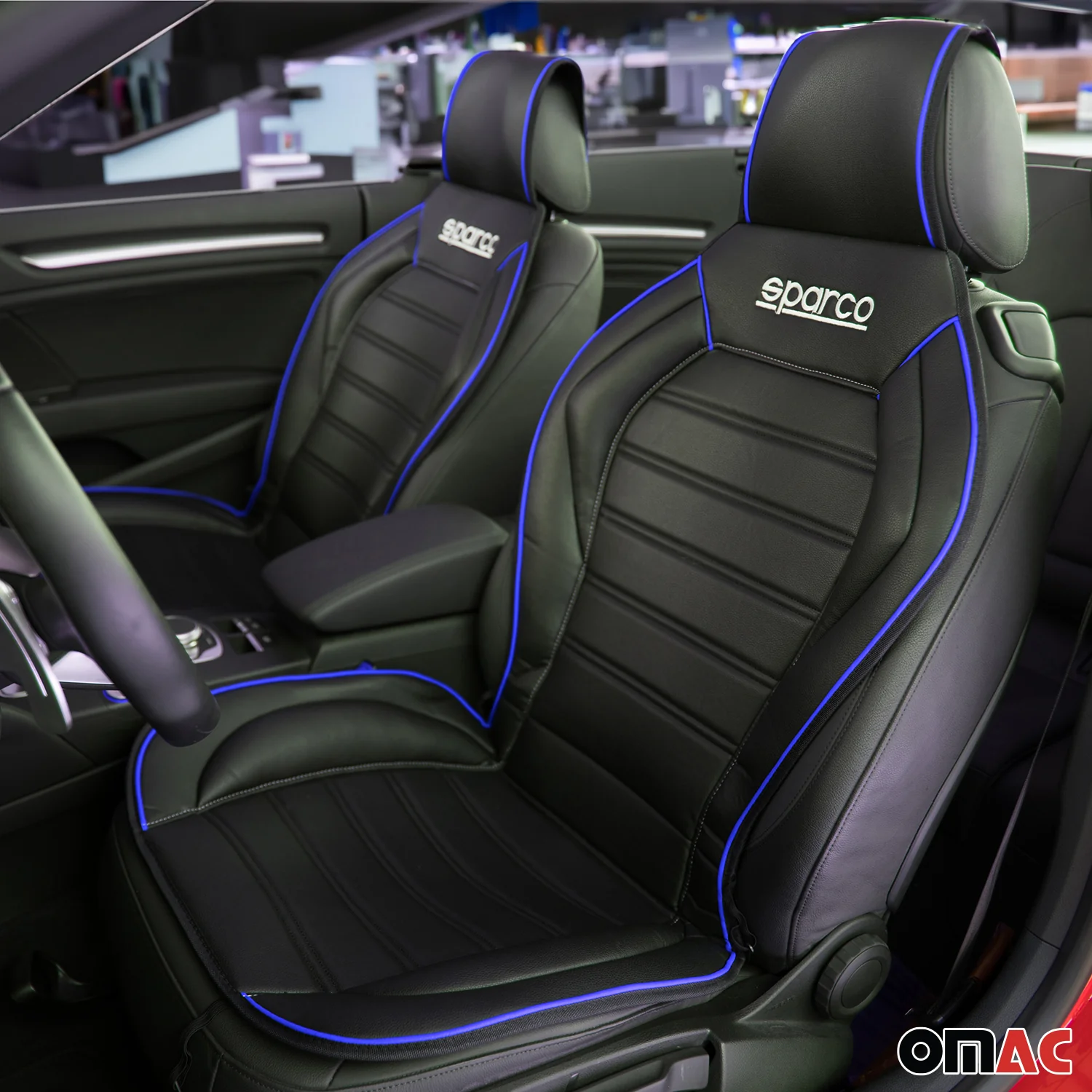 SPARCO Sitzkissen Sitzauflage Sitzschoner Universal Schwarz Blau Auto-Sitzschutz - Image 2
