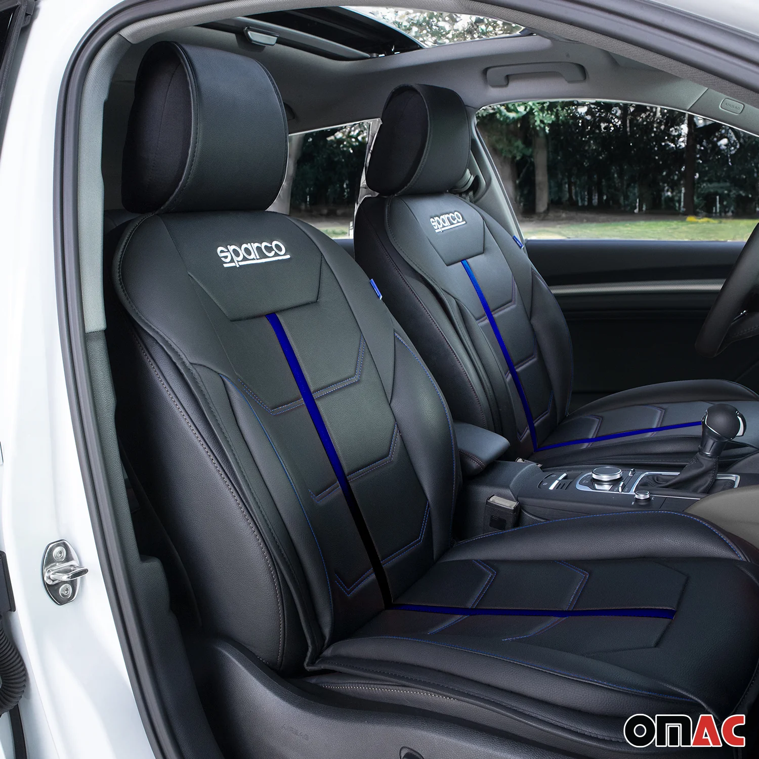 SPARCO Sitzkissen Sitzauflage Sitzschoner Universal Schwarz Blau Sitzschutz - Image 2