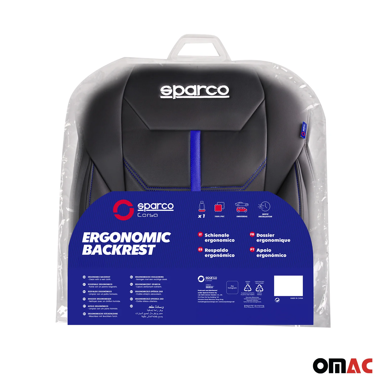 SPARCO Sitzkissen Sitzauflage Sitzschoner Universal Schwarz Blau Sitzschutz - Image 6