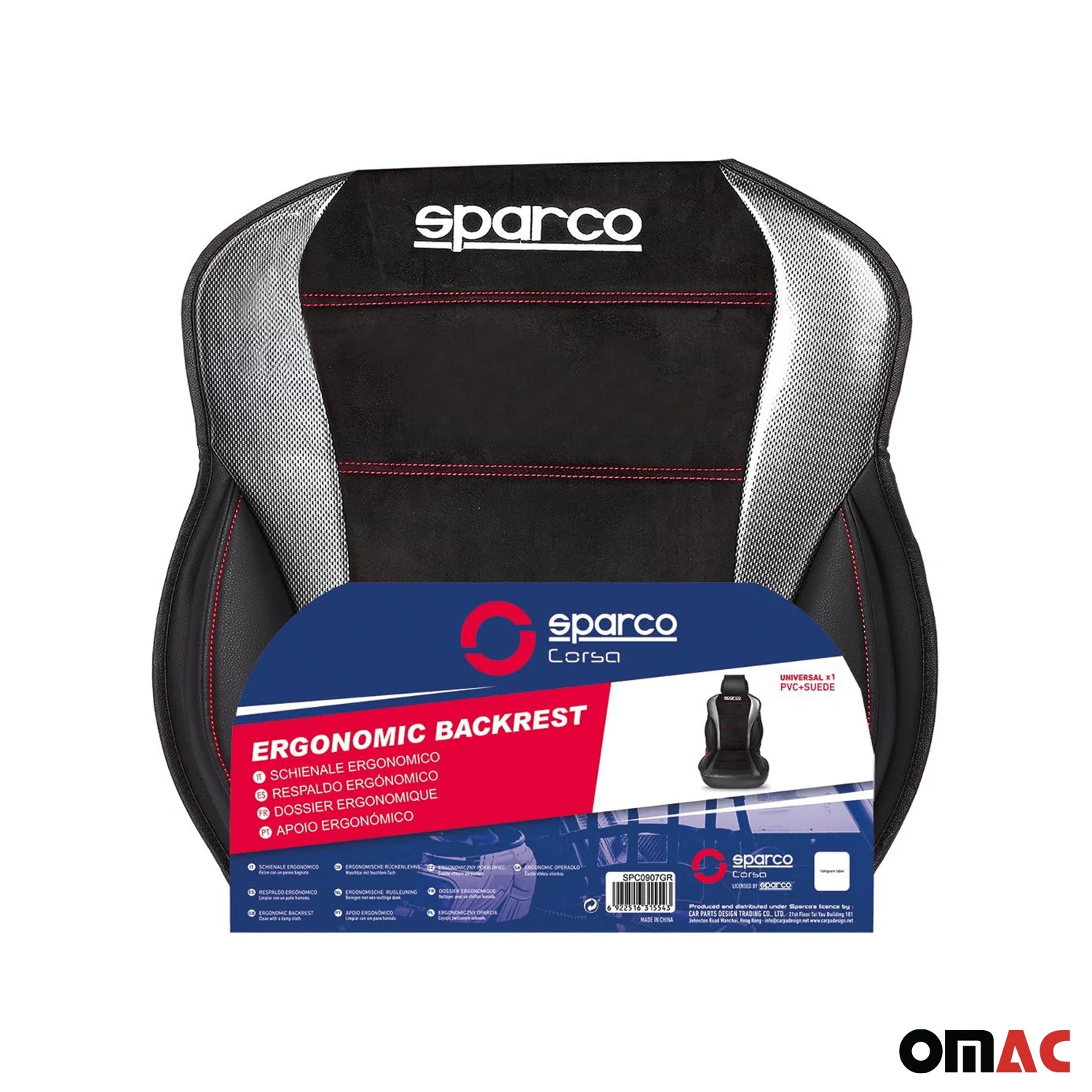 SPARCO Sitzkissen Sitzauflage Sitzschoner Universal Schwarz Grau Auto-Sitzschutz - Image 6