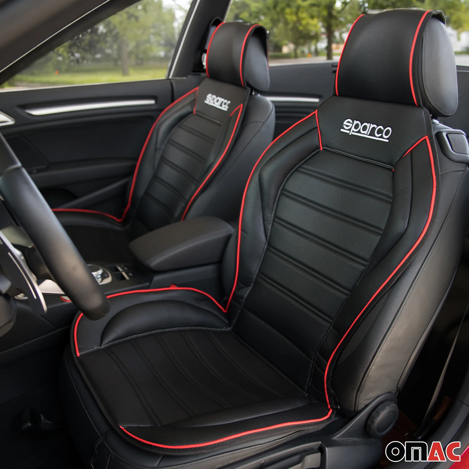 SPARCO Sitzkissen Sitzauflage Sitzschoner Universell Schwarz Rot Auto-Sitzschutz - Image 2