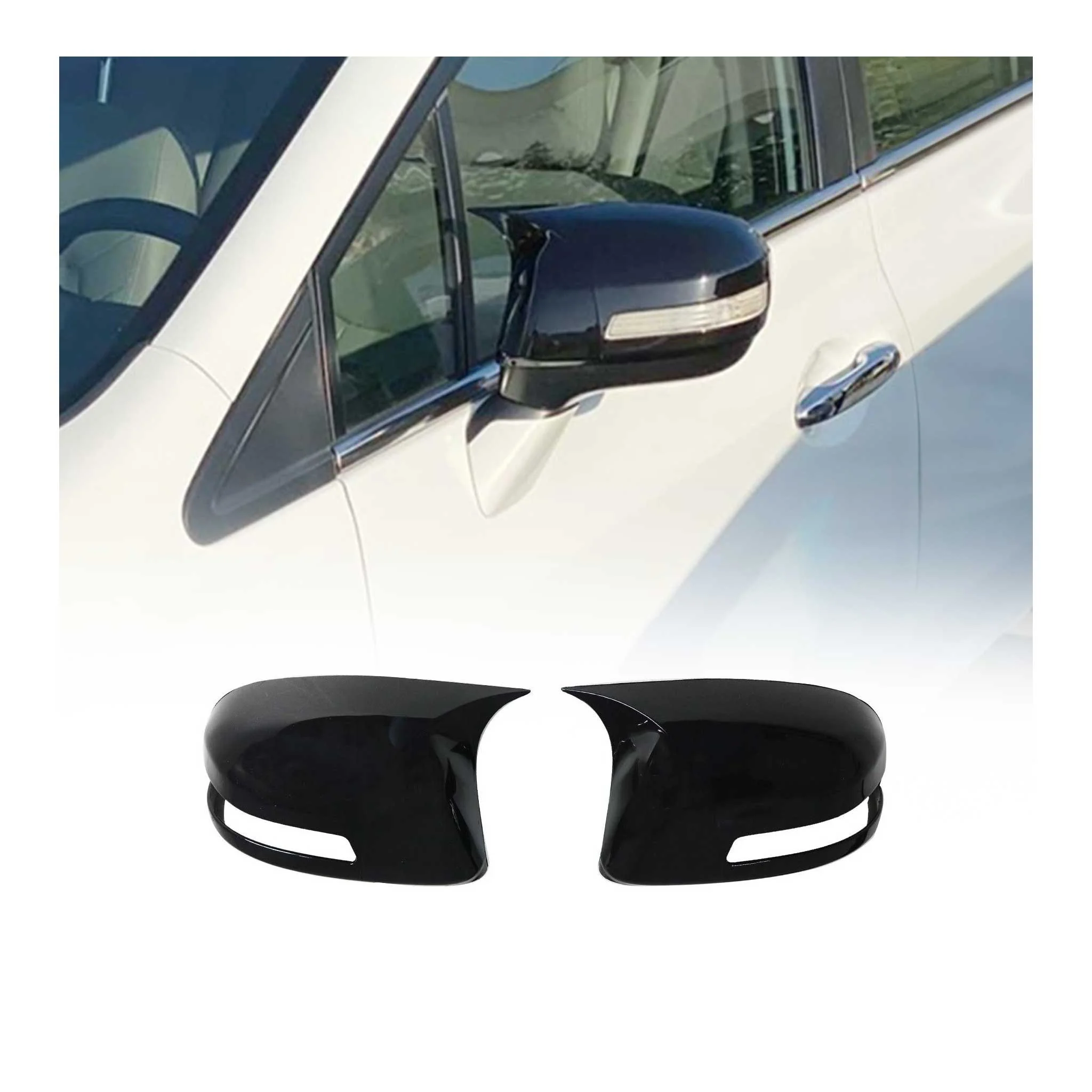 Spiegelkappen Spiegelabdeckung für Honda Civic IX 2012-2016 ABS Schwarz Glanz
