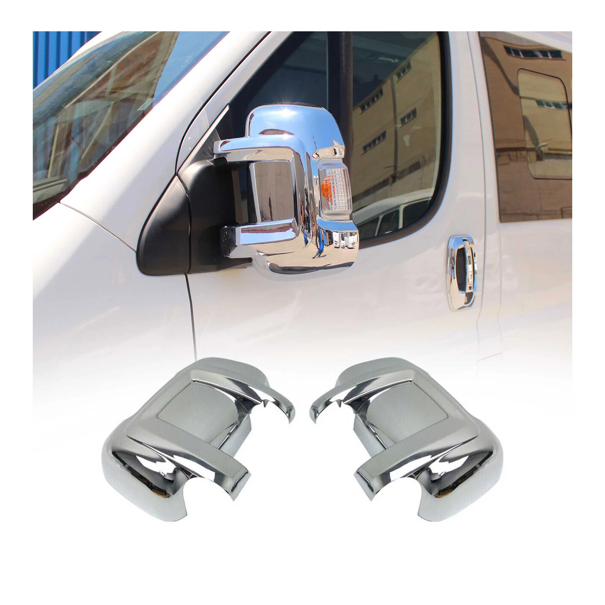 Spiegelkappen Spiegelabdeckung für Fiat Ducato 2006-2026 Chrom ABS Silber 2x