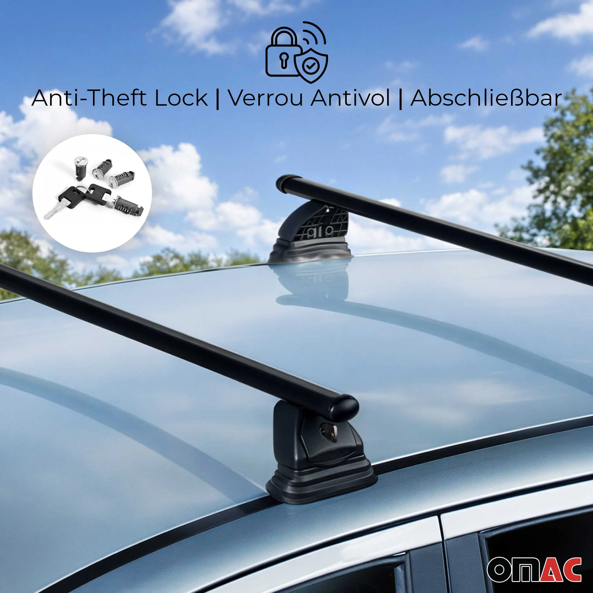 Stahl Dachträger für Bmw 1er E87 E81 HB 2004-2011 TÜV Abschließbar 2tlg Schwarz - Image 5