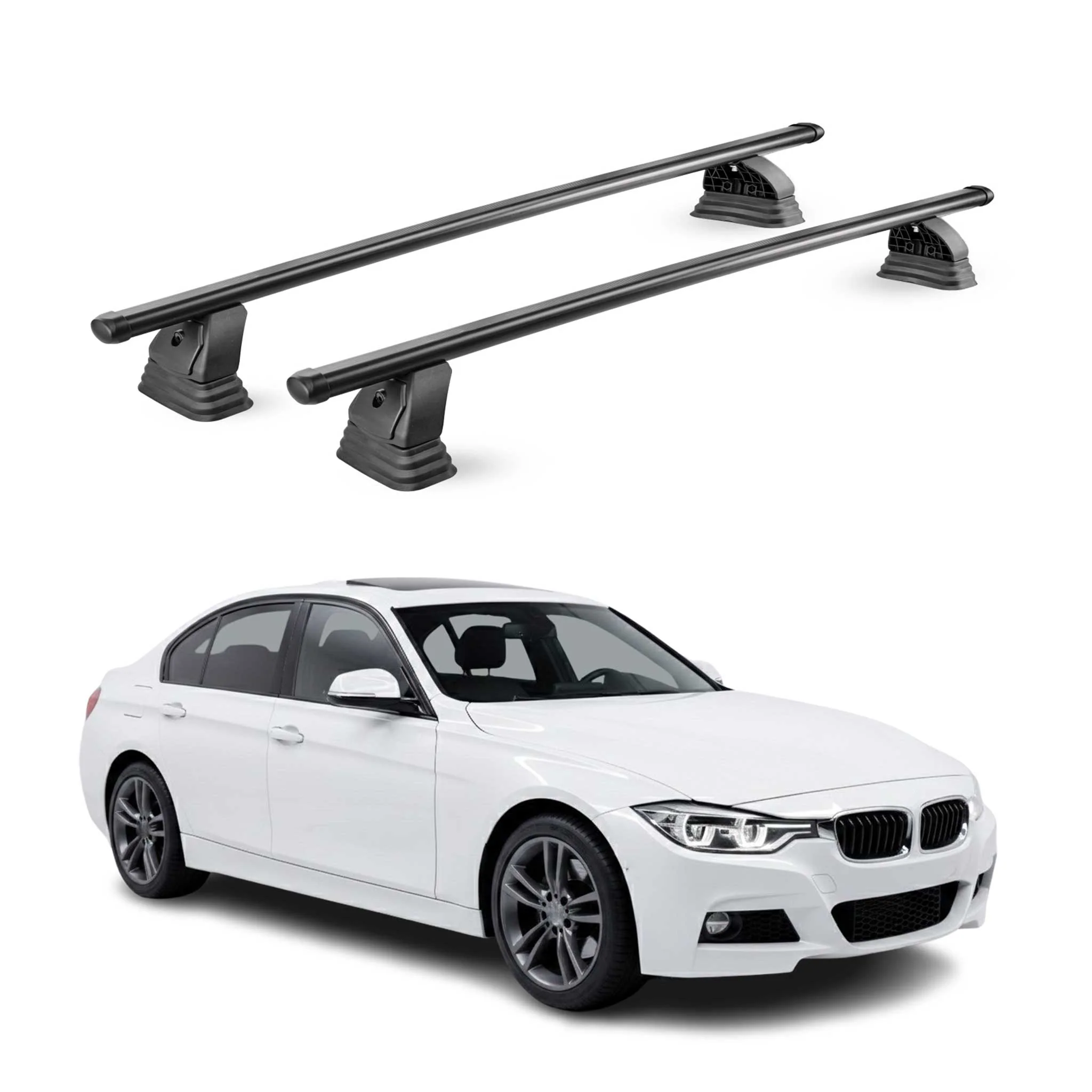Stahl Dachträger für BMW 3er F30 Limo 2012-2019 TÜV Abschließbar 2tlg Schwarz