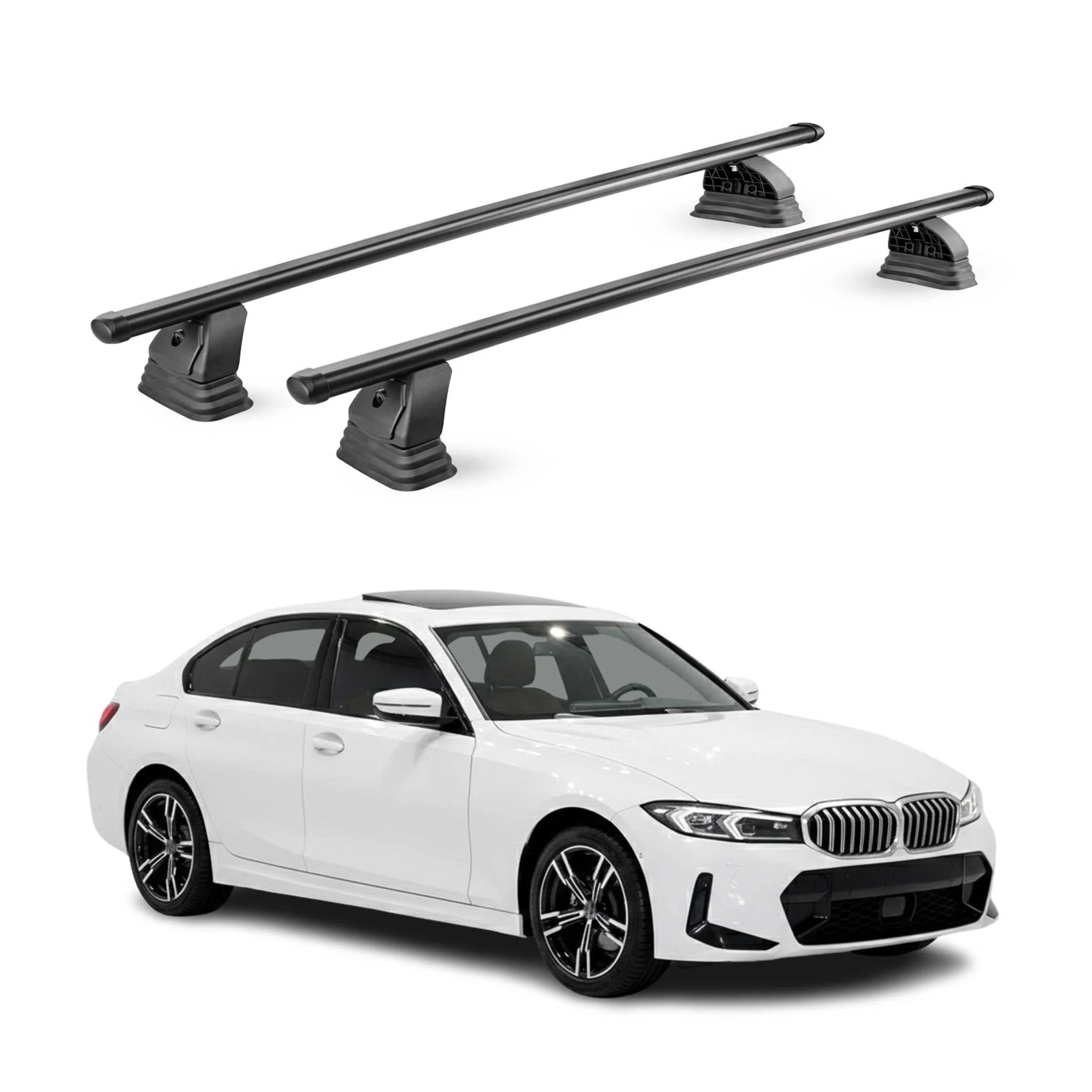 Stahl Dachträger für BMW 3er G20 2019-2026 TÜV Abschließbar 75 kg 2tlg Schwarz