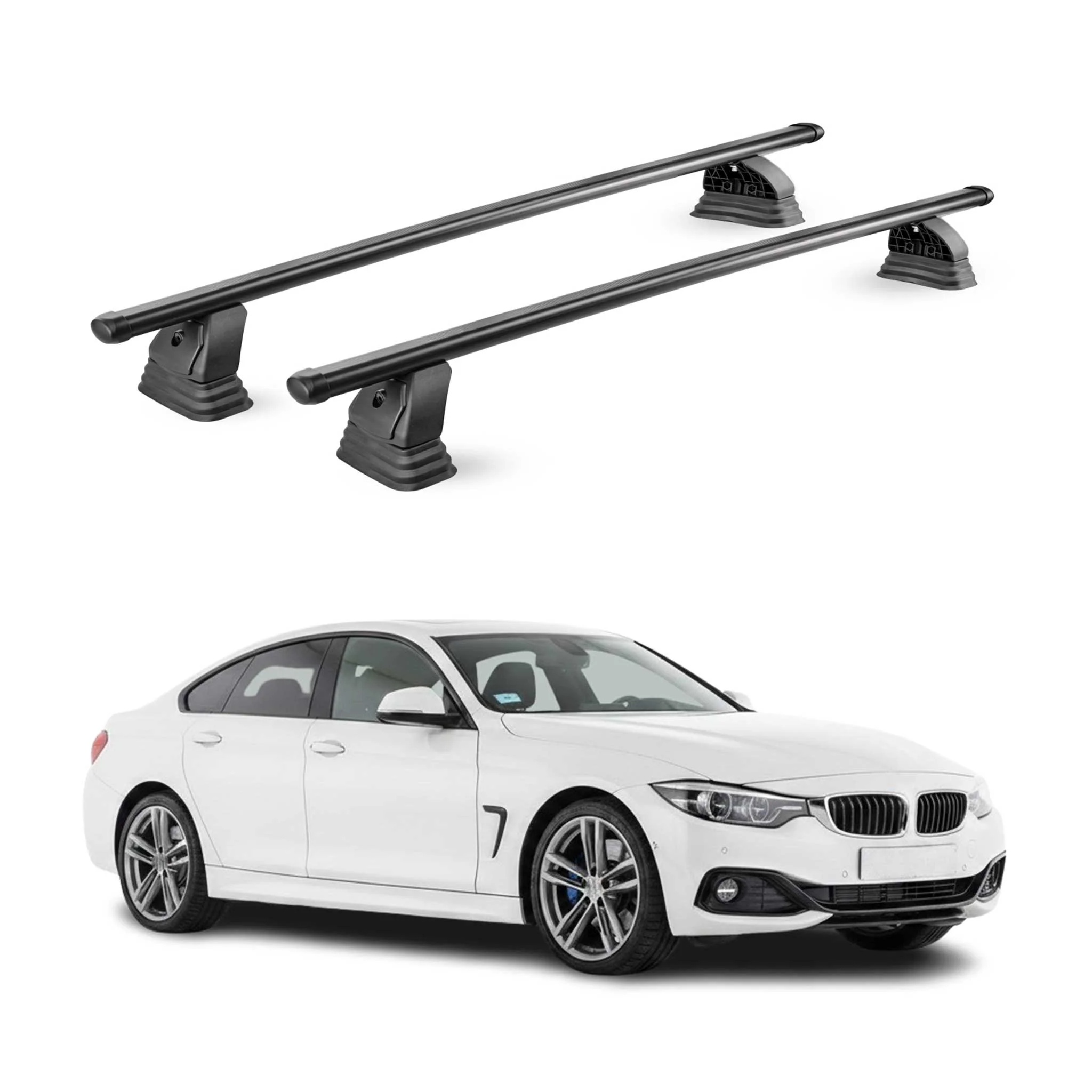 Stahl Dachträger für Bmw 4er Gran Coupè F36 2014-2020 TÜV 75 kg 2tlg Schwarz