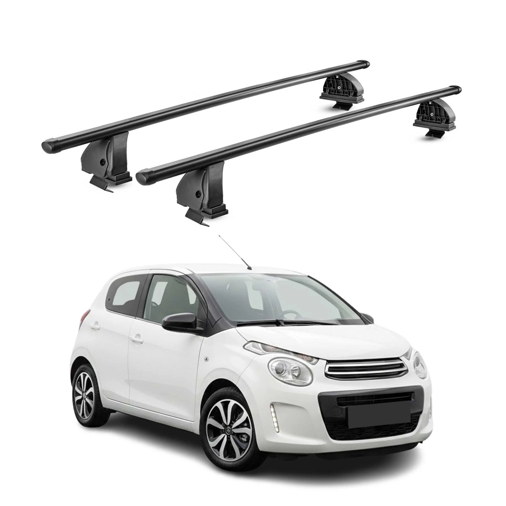 Stahl Dachträger für Citroen C1 II 2014-2022 TÜV Abschließbar 2tlg Schwarz