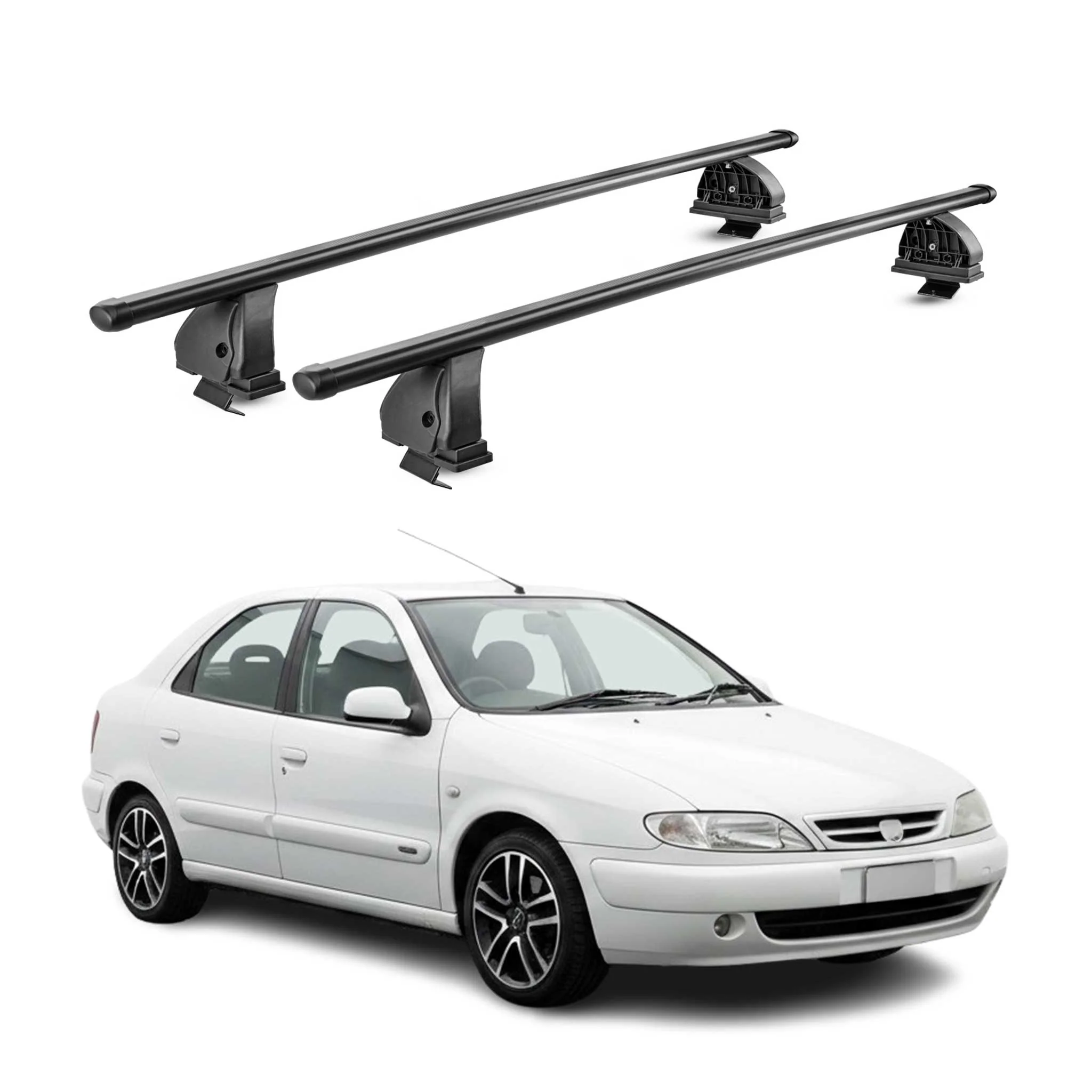 Stahl Dachträger für Citroen Xsara 1997-2006 TÜV Abschließbar 2tlg Schwarz