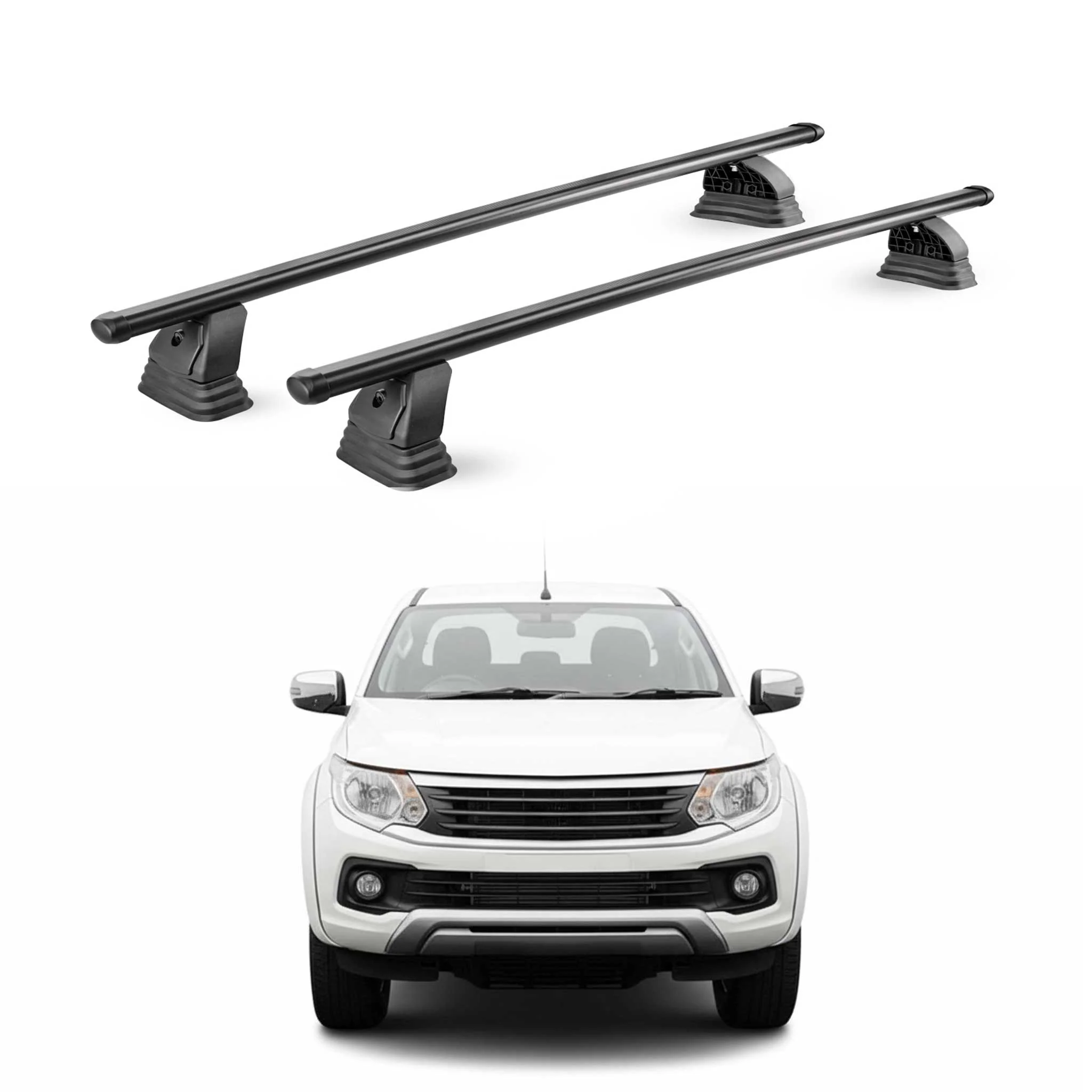 Stahl Dachträger für Fiat Fullback Double Cab / Singe Cab 2016-2019 2tlg Schwarz