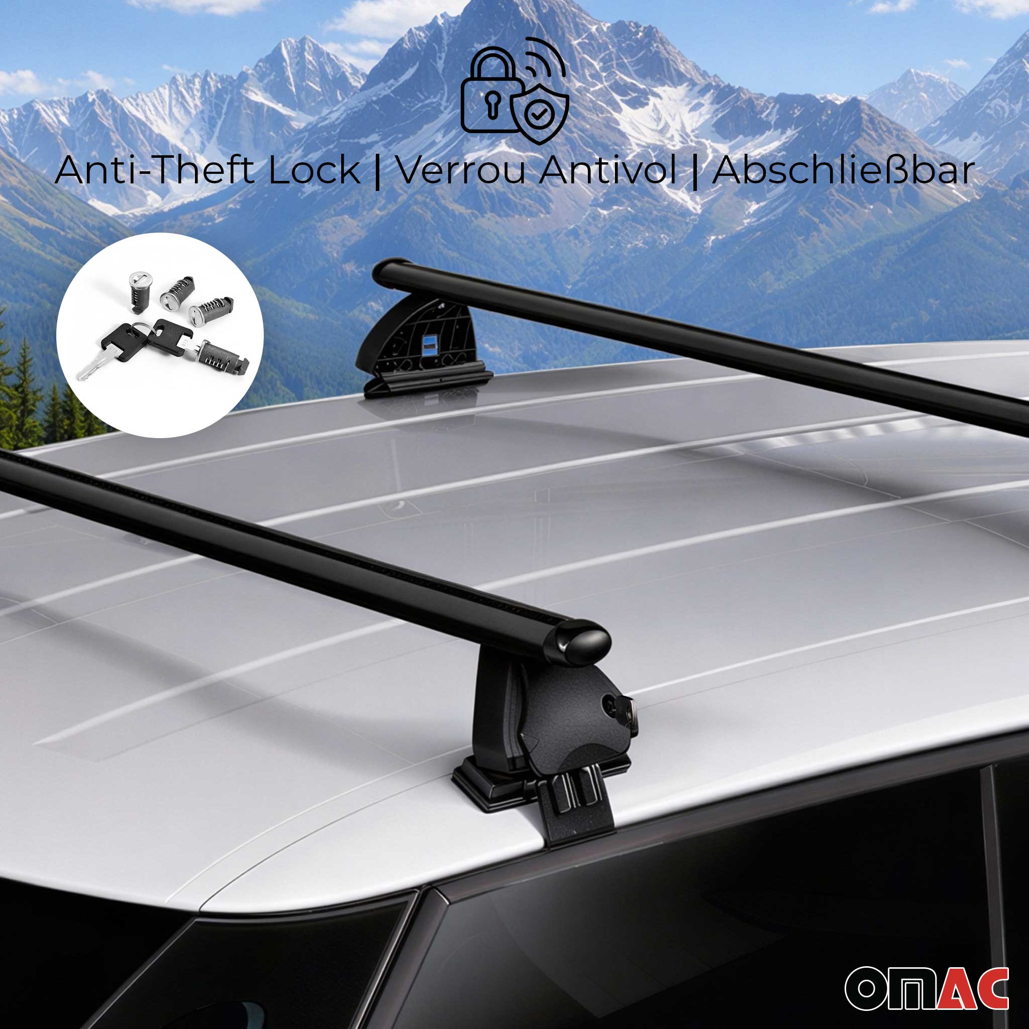 Stahl Dachträger für Ford Puma 2019-2026 TÜV Abschließbar 75 kg 2tlg Schwarz - Image 5