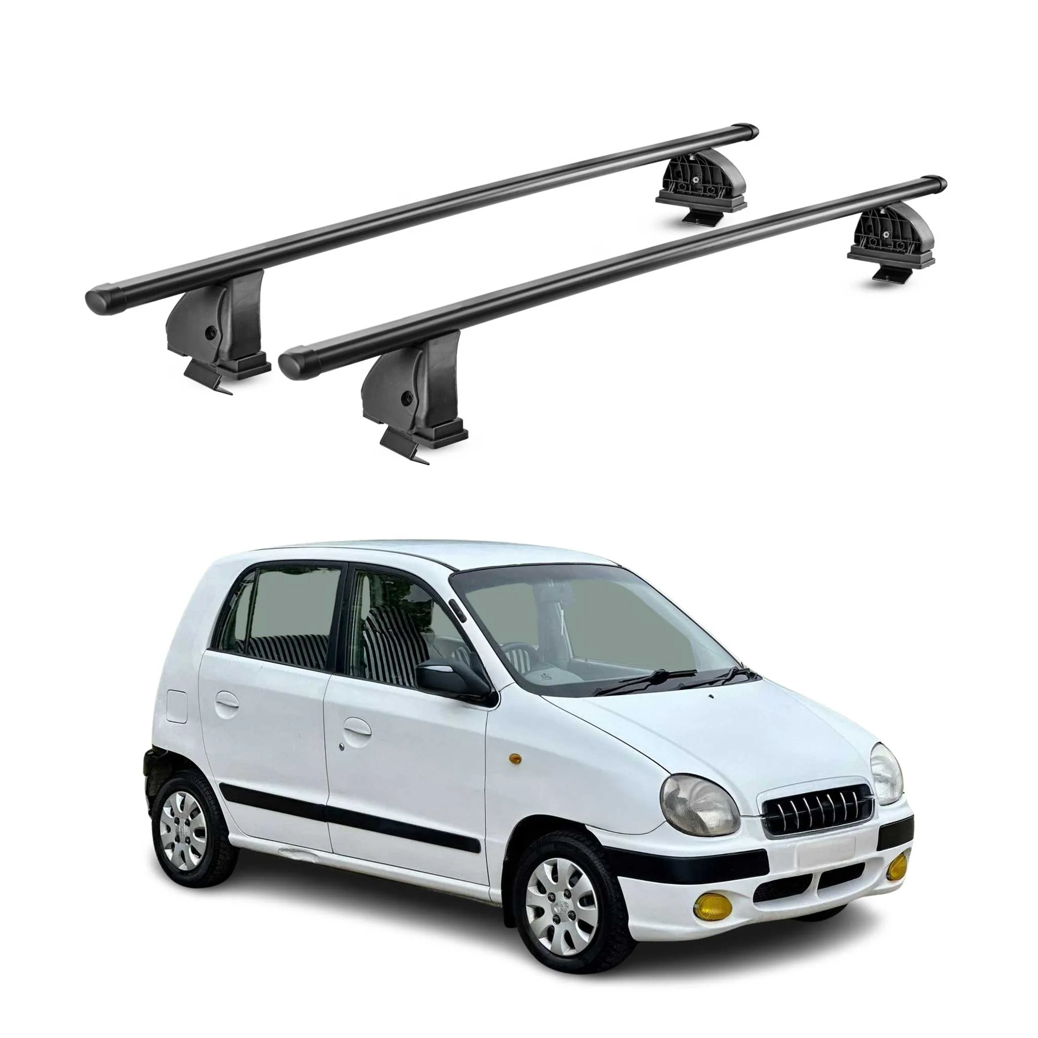 Stahl Dachträger für Hyundai Atos Prime 1999-2007 TÜV Abschließbar 2tlg Schwarz