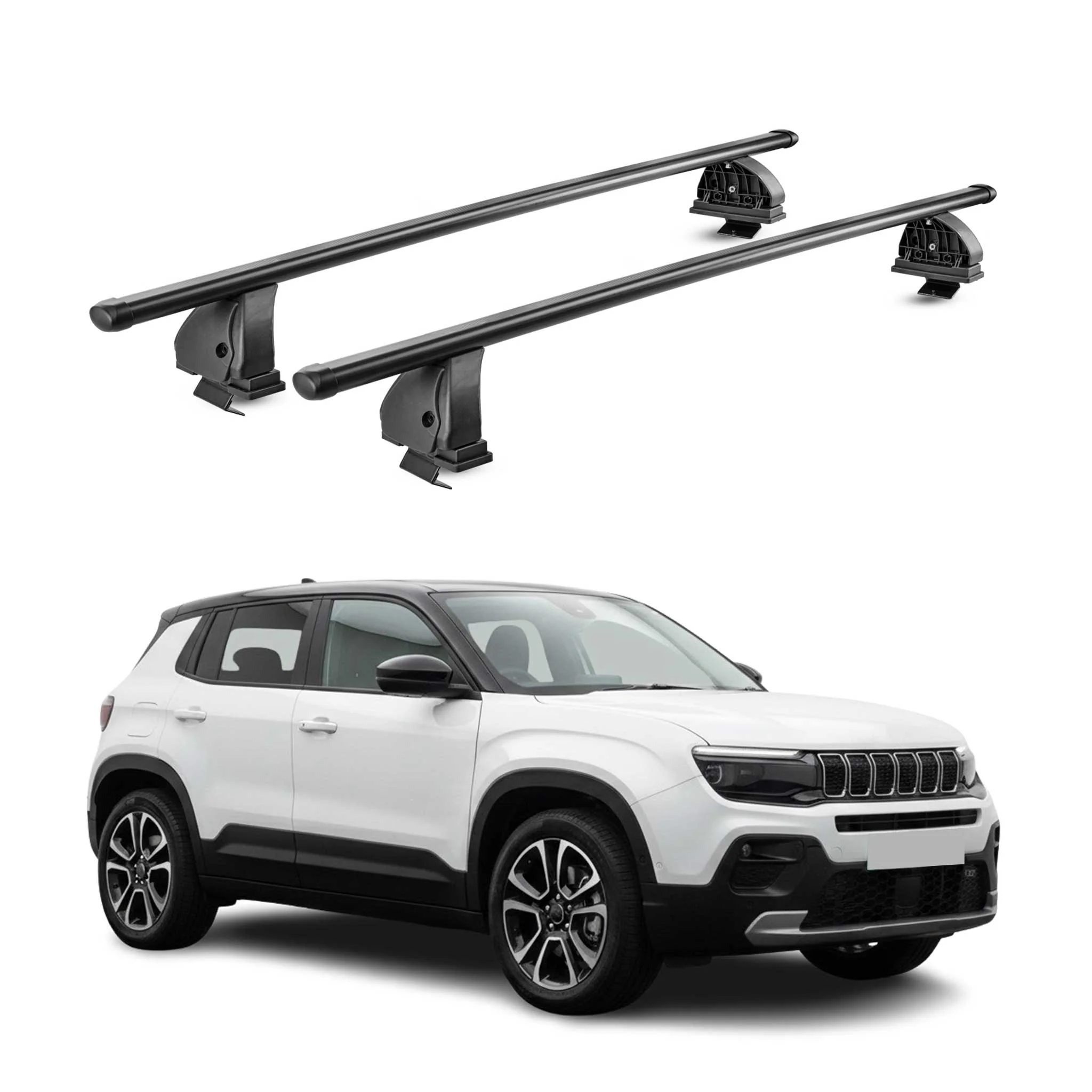 Stahl Dachträger für Jeep Avenger 2023-2026 TÜV Abschließbar 75 kg 2tlg Schwarz