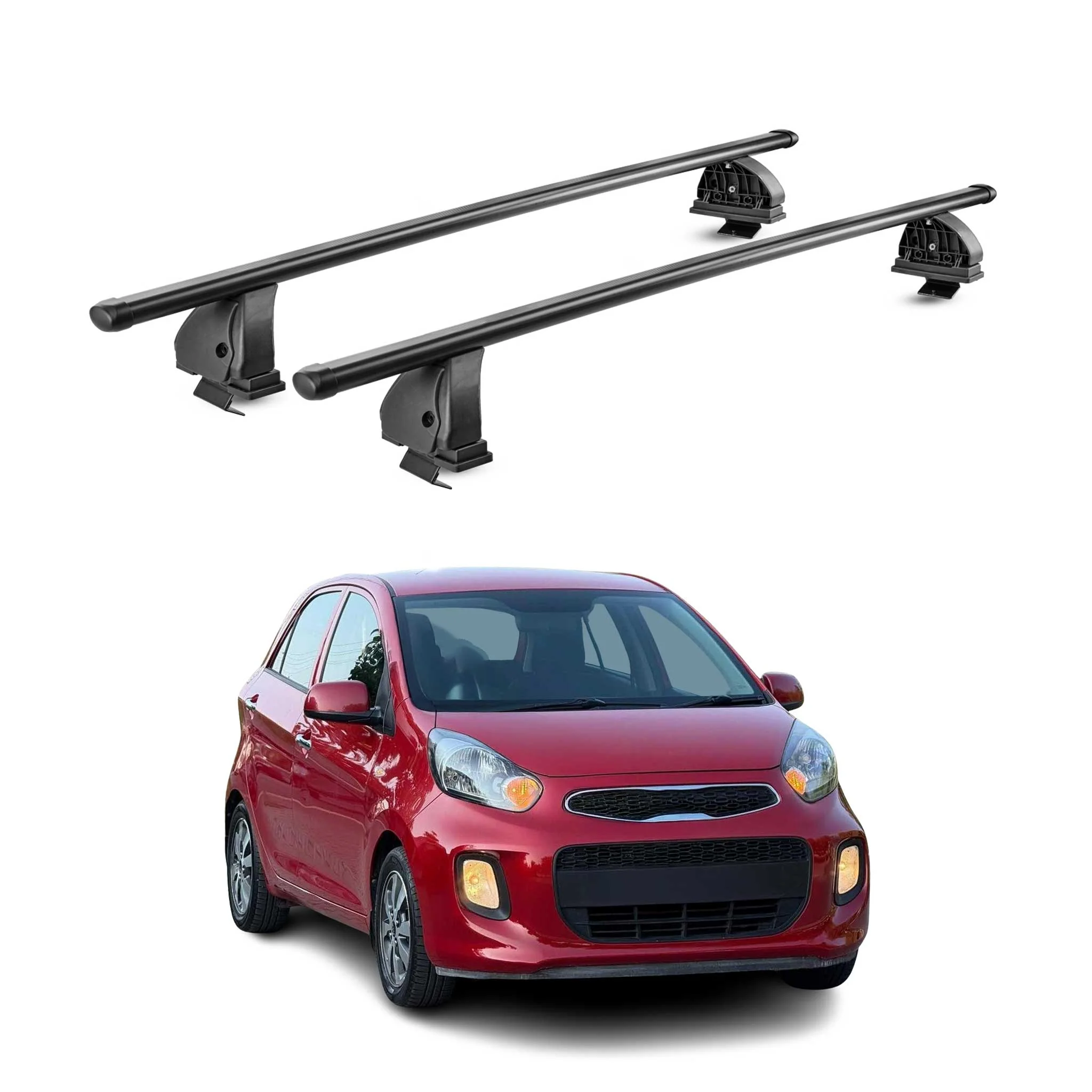 Stahl Dachträger für Kia Picanto II 2011-2017 TÜV Abschließbar 2tlg Schwarz