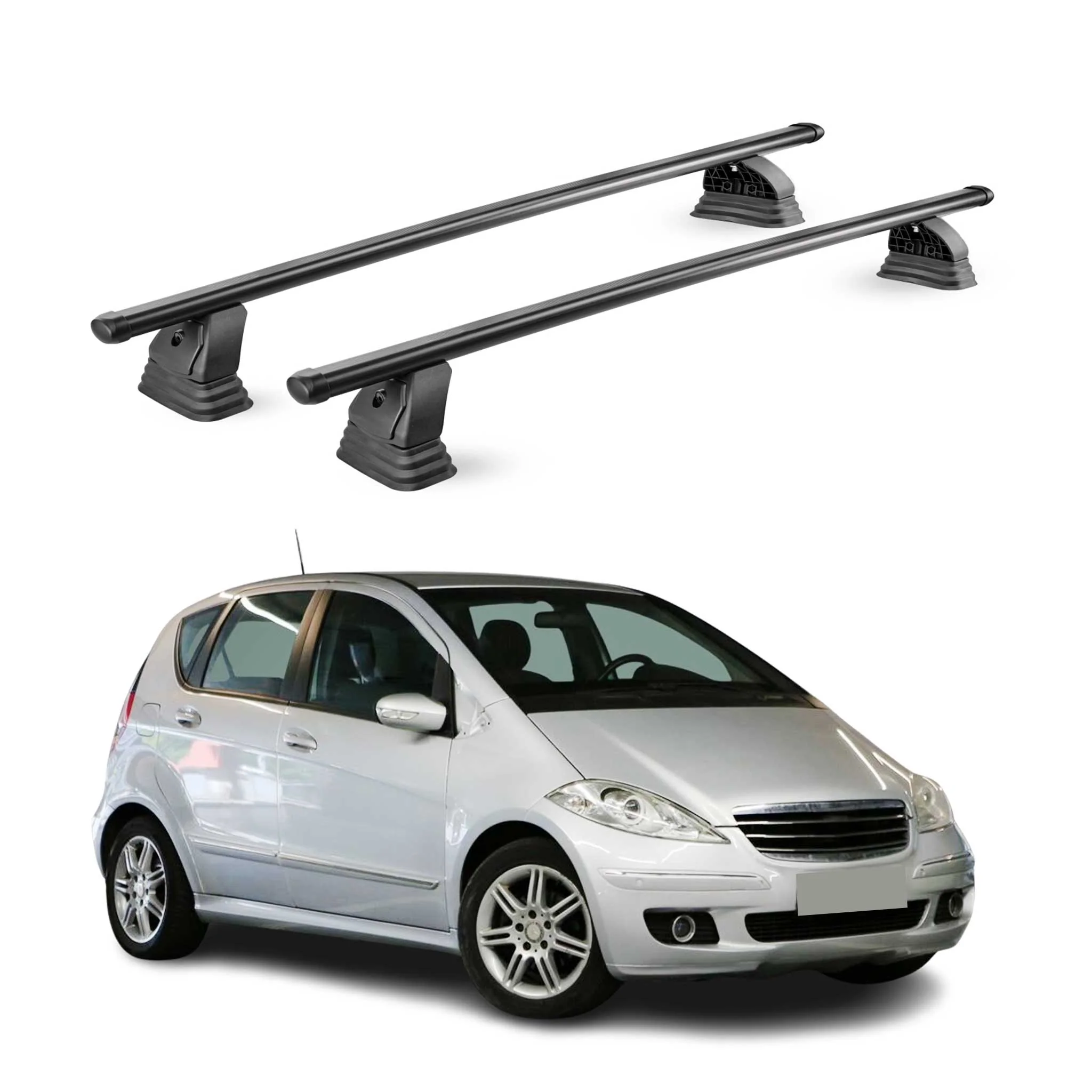 Stahl Dachträger für Mercedes A Klasse W169 2004-2012 TÜV 75 kg 2tlg Schwarz