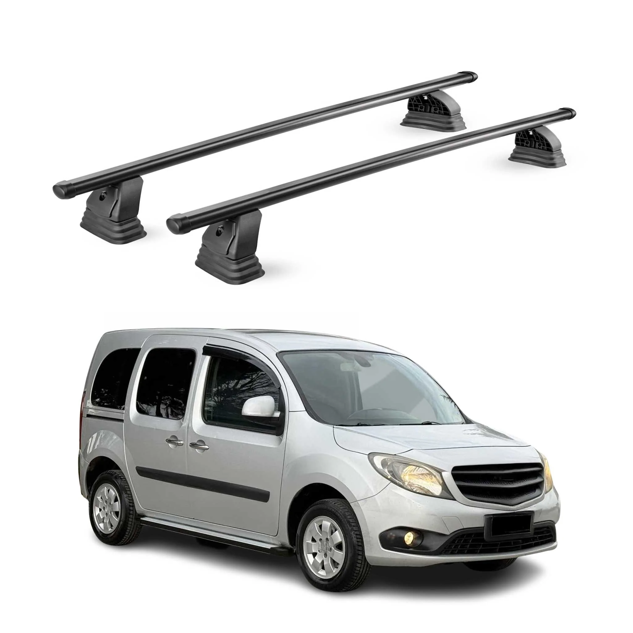 Stahl Dachträger für Mercedes Citan W415 2012-2021 TÜV 75 kg 2tlg Schwarz