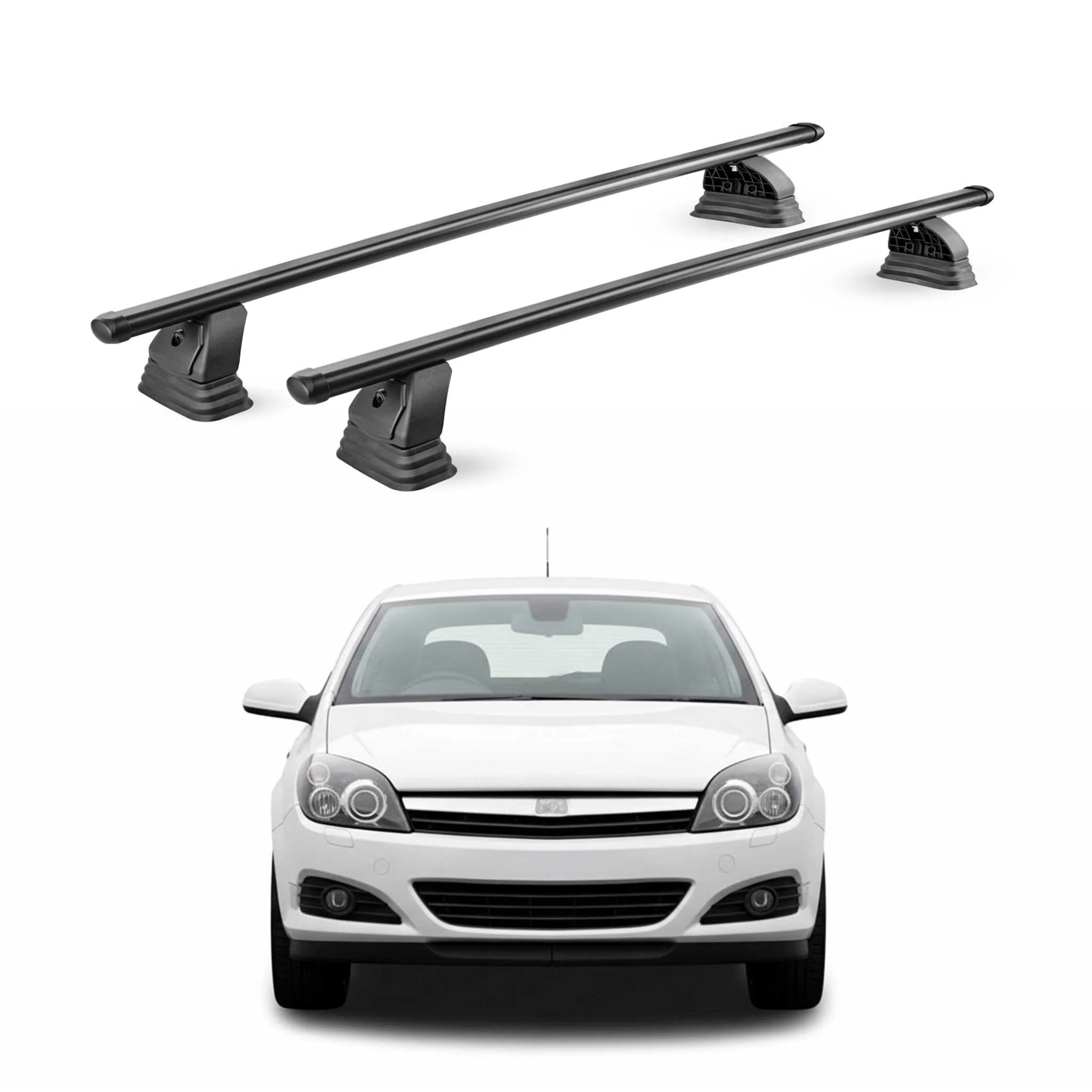 Stahl Dachträger für Opel Astra H Schrägheck Kombi Limo 2004-2009 TÜV 2x Schwarz