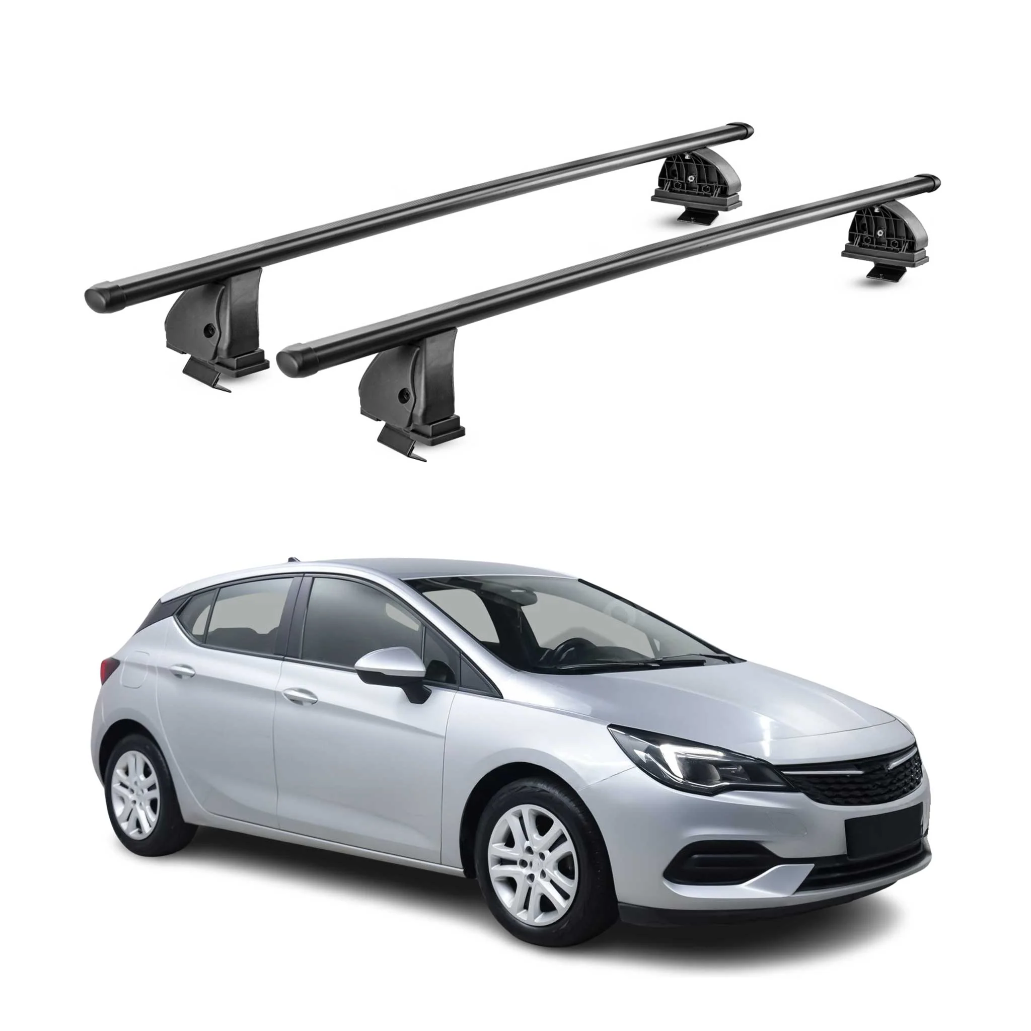 Stahl Dachträger für Opel Astra K 2015-2021 TÜV Abschließbar 75 kg 2tlg Schwarz