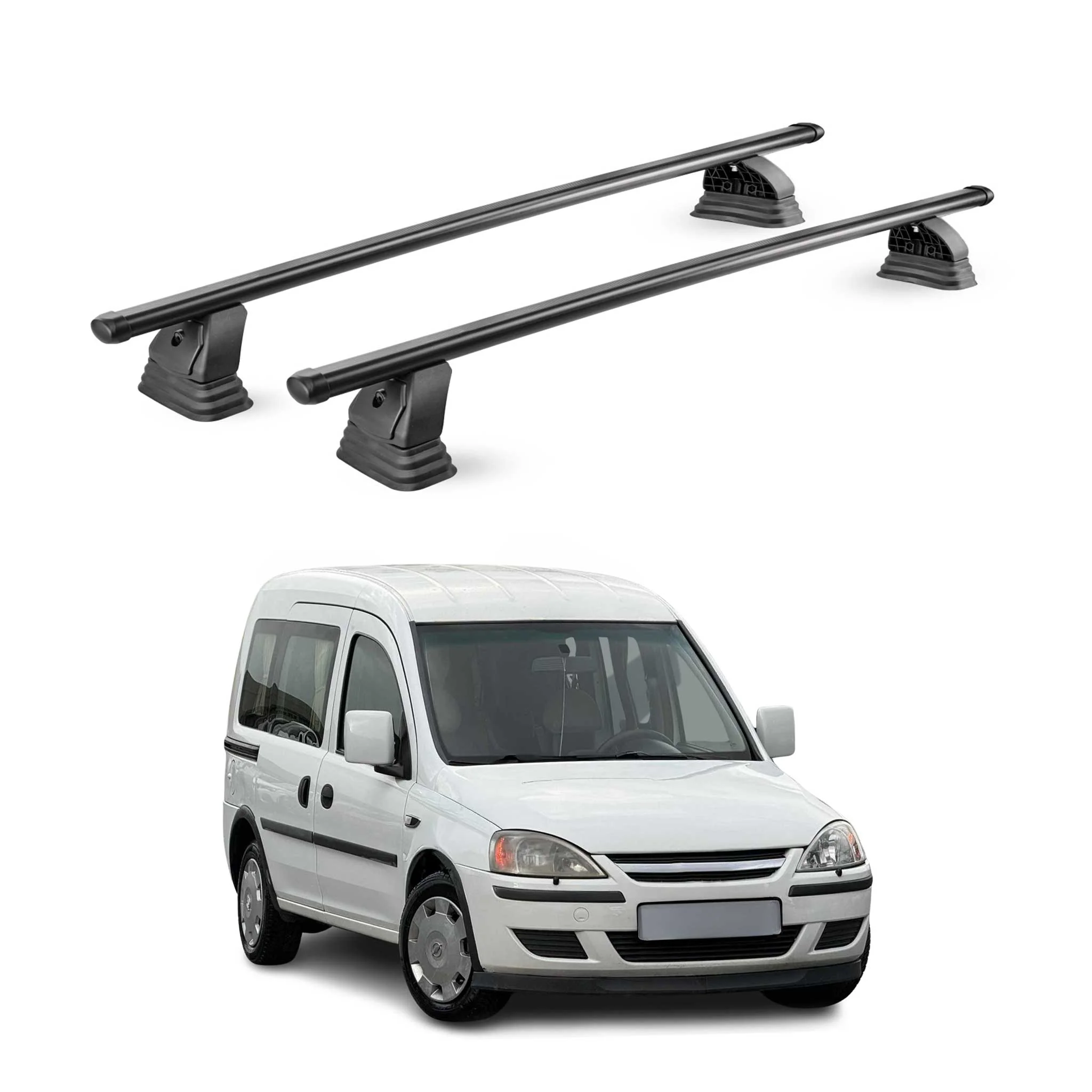Stahl Dachträger für Opel Combo C 2001-2012 TÜV Abschließbar 75 kg 2tlg Schwarz
