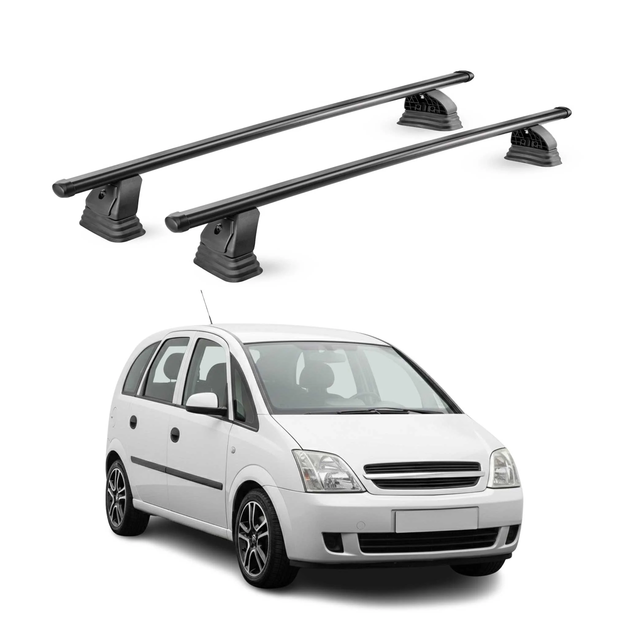 Stahl Dachträger für Opel Meriva A 2003-2010 TÜV Abschließbar 2tlg Schwarz