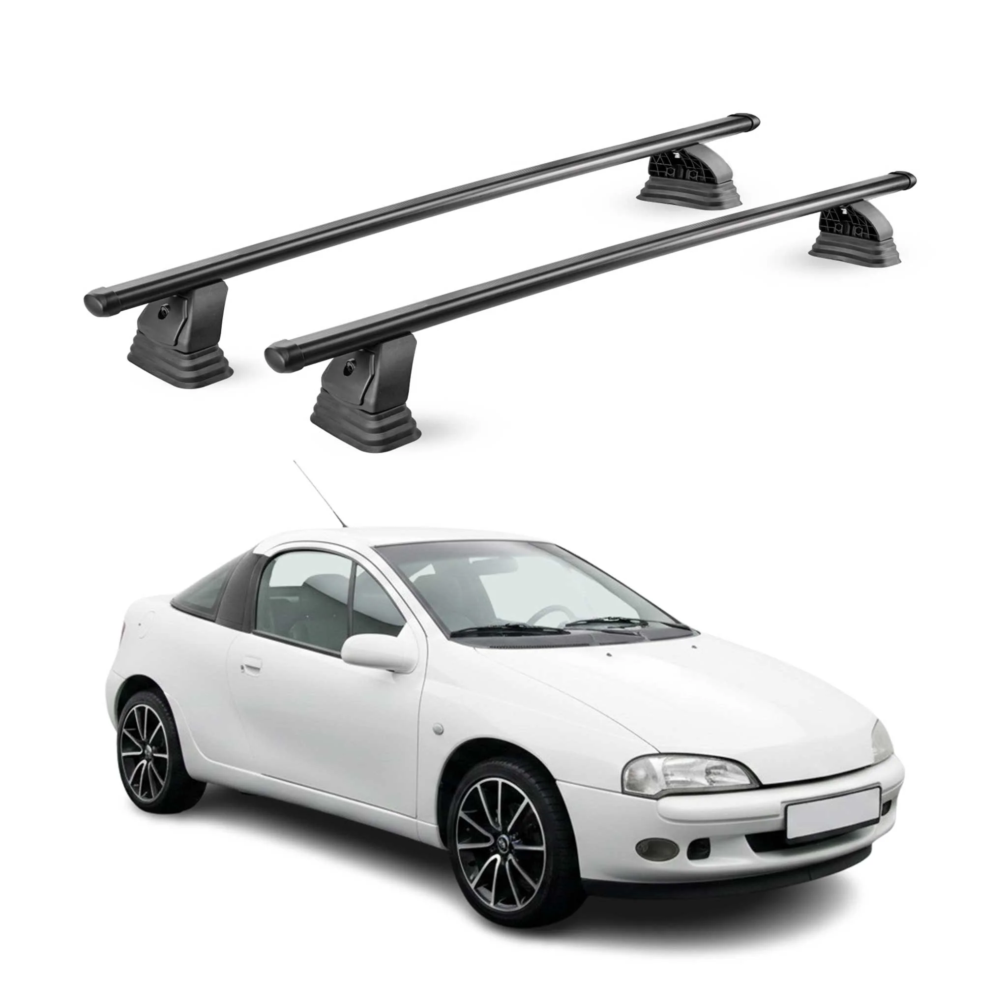 Stahl Dachträger für Opel Tigra A 1994-2000 TÜV Abschließbar 75 kg 2tlg Schwarz