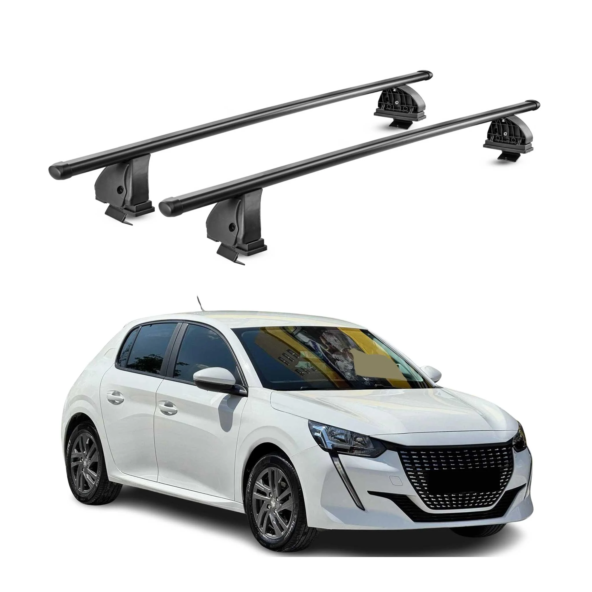 Stahl Dachträger für Peugeot 208 II 2019-2026 TÜV Abschließbar 2tlg Schwarz