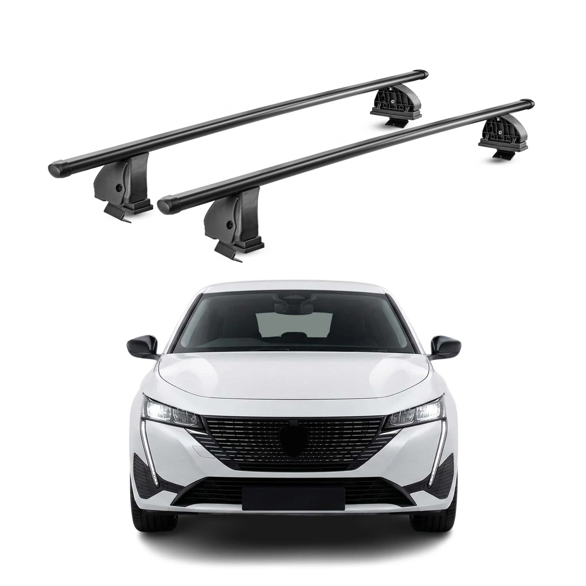 Stahl Dachträger für Peugeot 308 III Schrägheck Kombi 2021-2026 TÜV 2tlg Schwarz