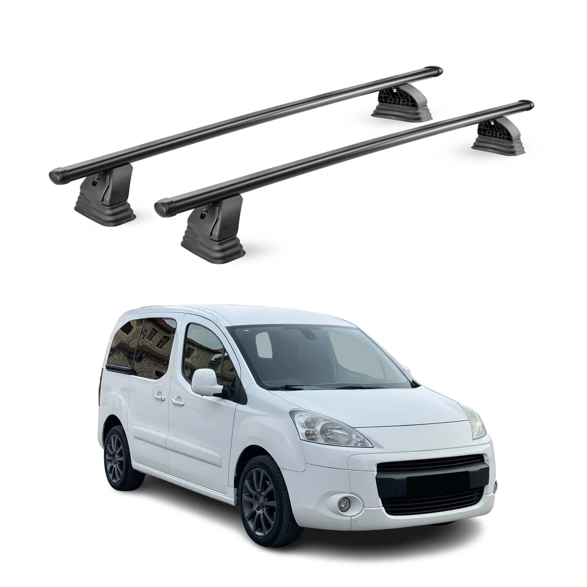 Stahl Dachträger für Peugeot Partner II 2008-2018 TÜV Abschließbar 2tlg Schwarz
