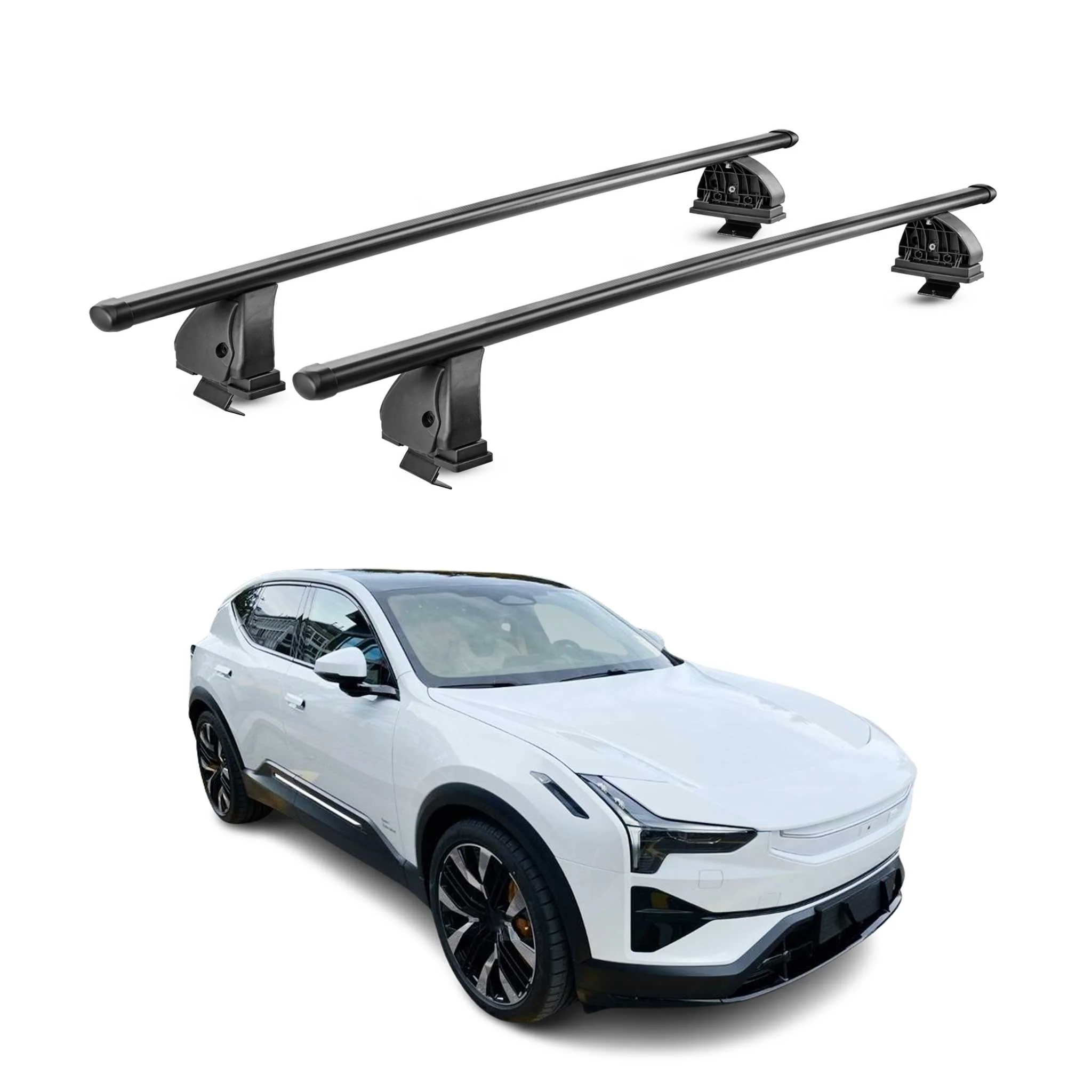 Stahl Dachträger für Polestar 2 2020-2026 TÜV Abschließbar 75 kg 2tlg Schwarz