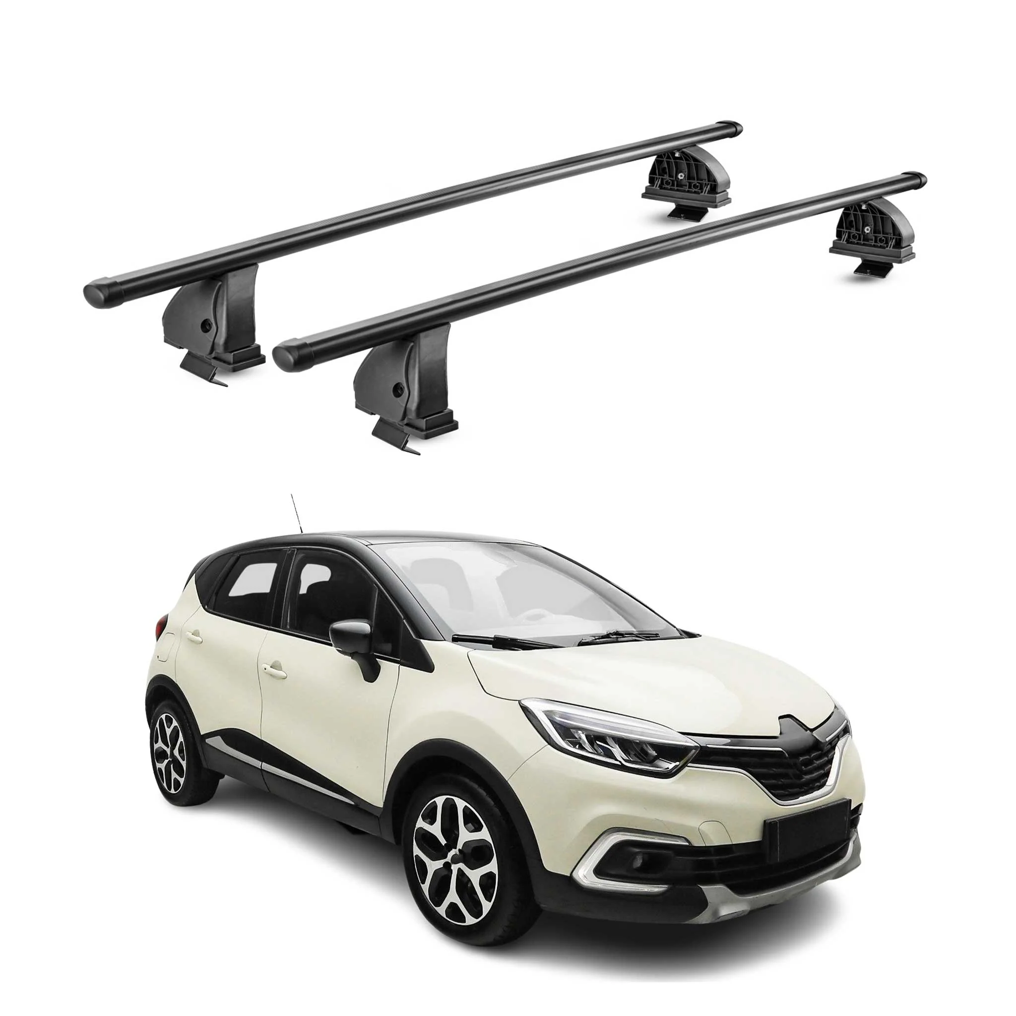 Stahl Dachträger für Renault Captur I 2013-2019 TÜV Abschließbar 2tlg Schwarz