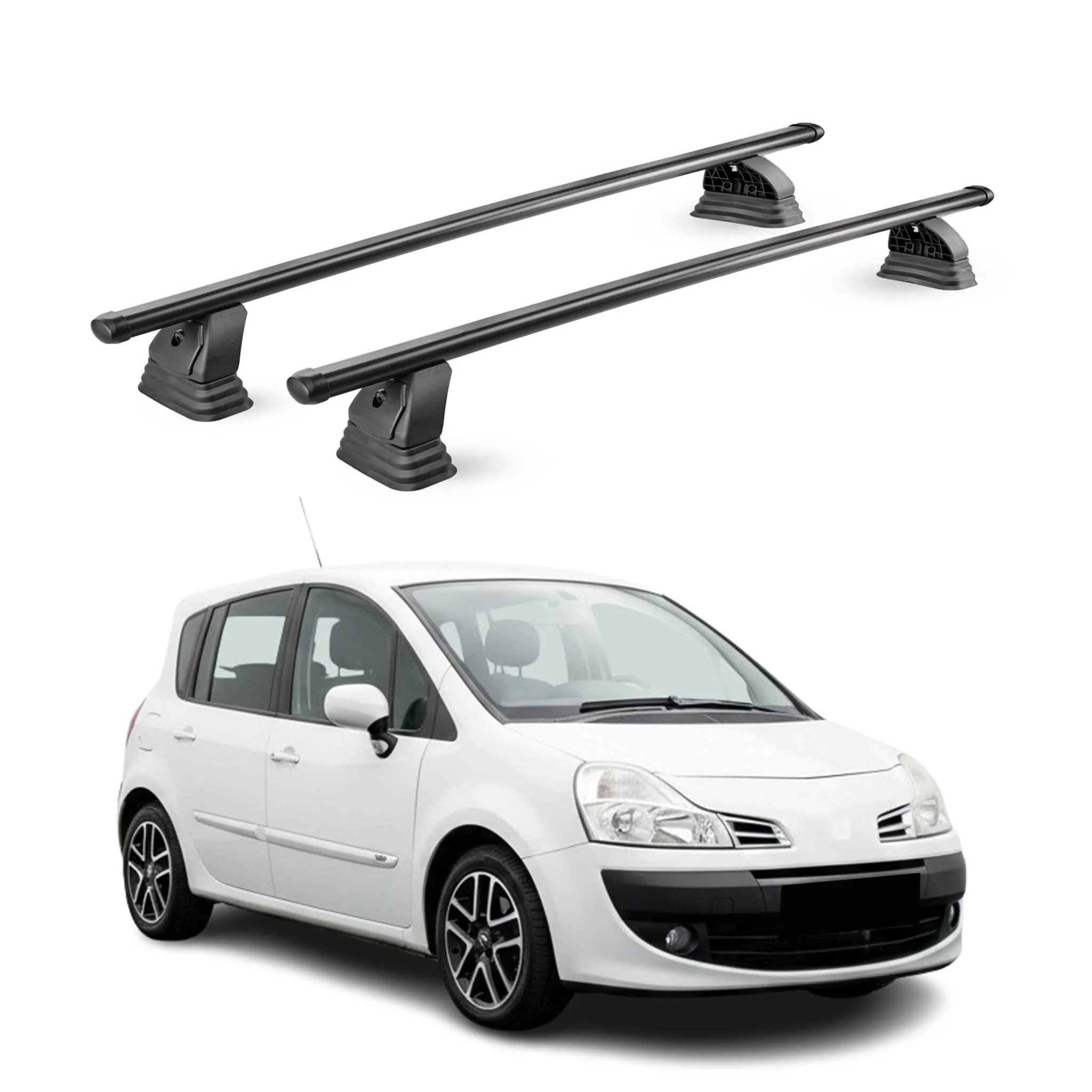 Stahl Dachträger für Renault Grand Modus 2008-2013 TÜV 75 kg 2tlg Schwarz