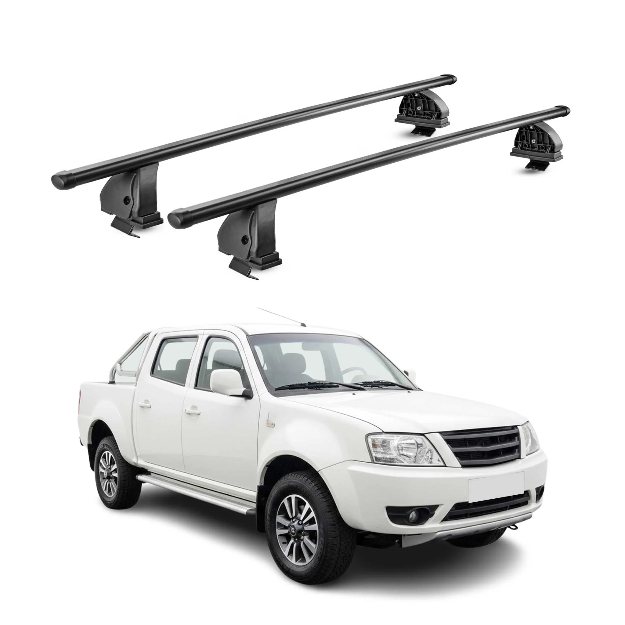 Stahl Dachträger für Tata Xenon II Pick Up 2007-2026 TÜV 75 kg 2tlg Schwarz