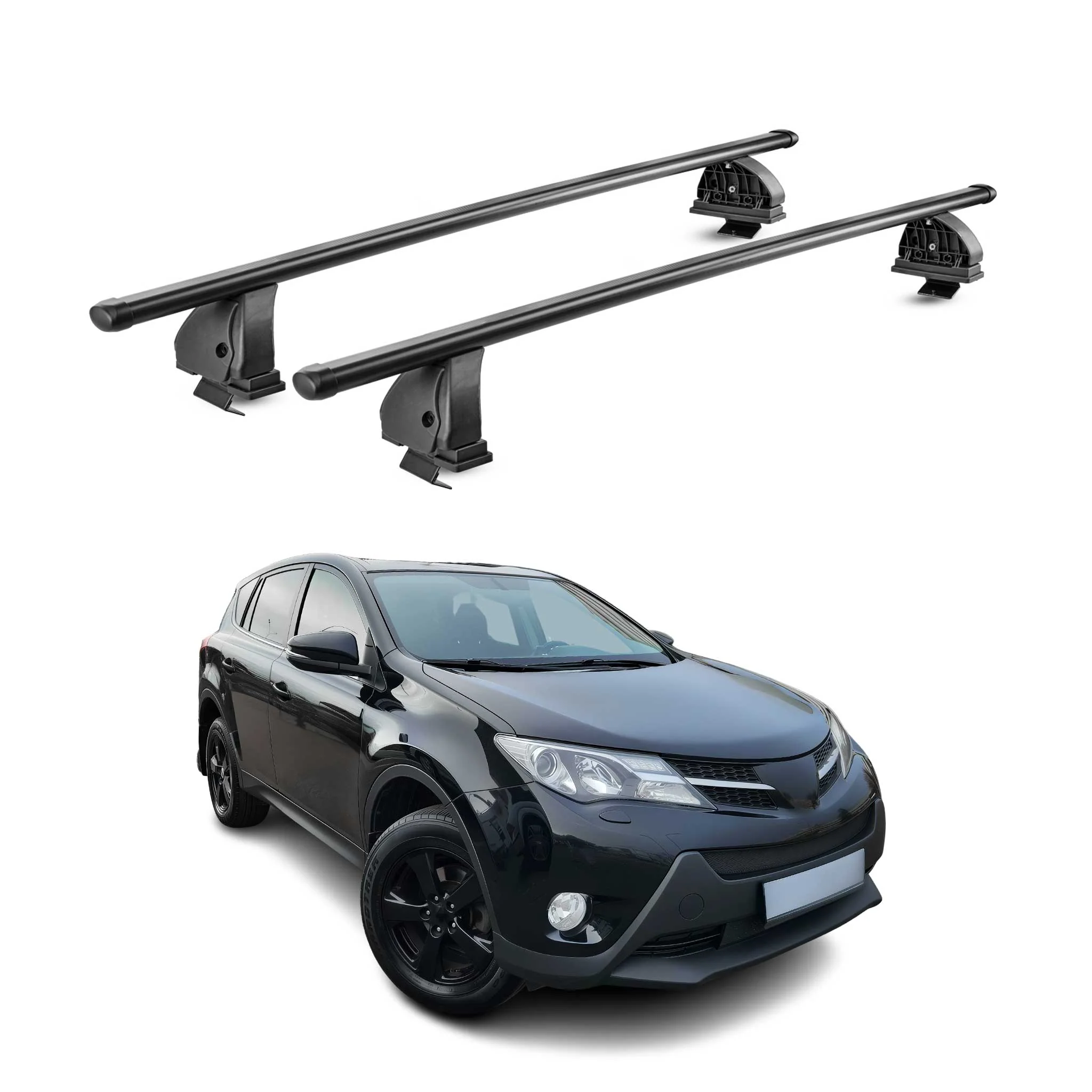 Stahl Dachträger für Toyota Rav4 IV XA40 2013-2018 TÜV 75 kg 2tlg Schwarz