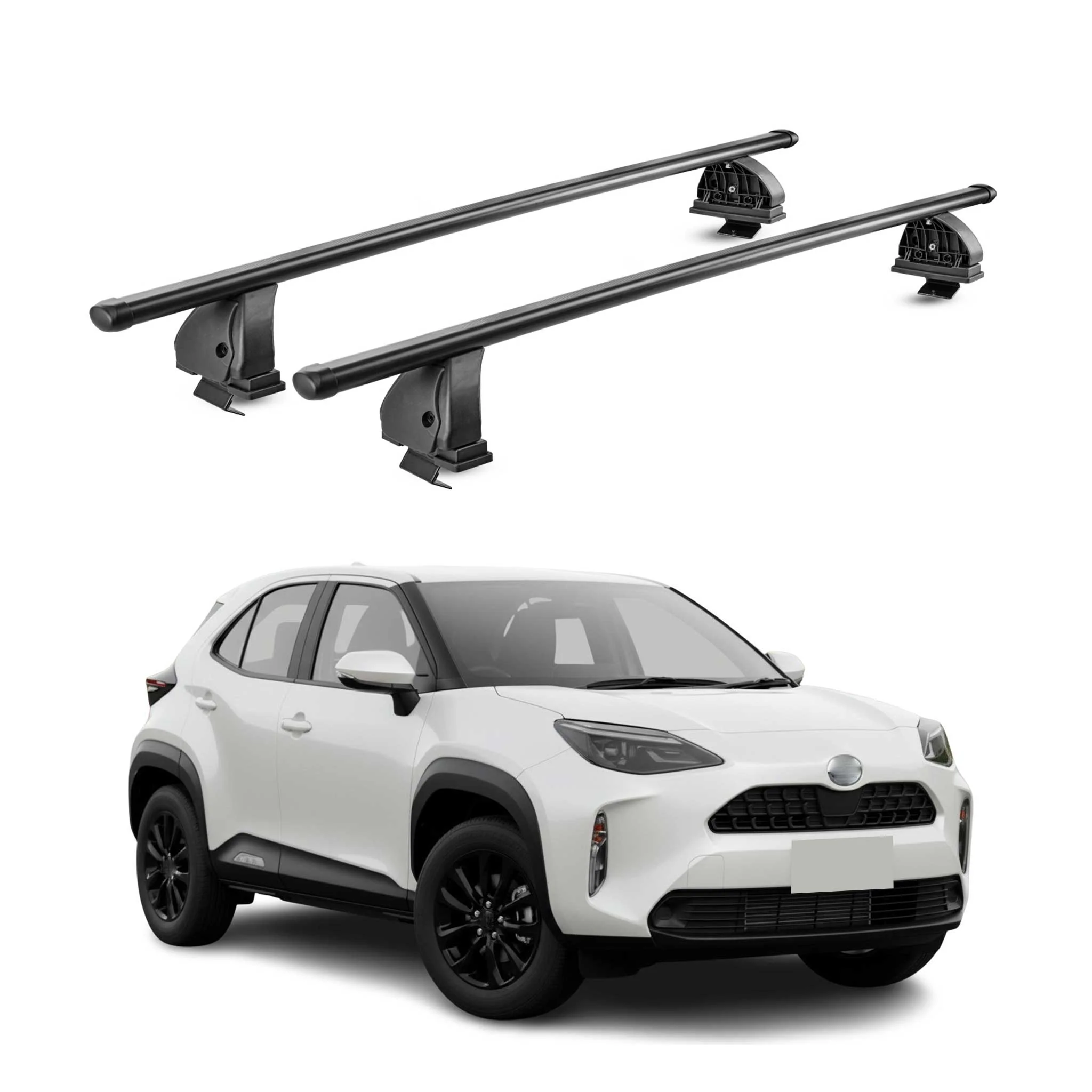 Stahl Dachträger für Toyota Yaris Cross 2021-2026 TÜV Abschließbar 2tlg Schwarz